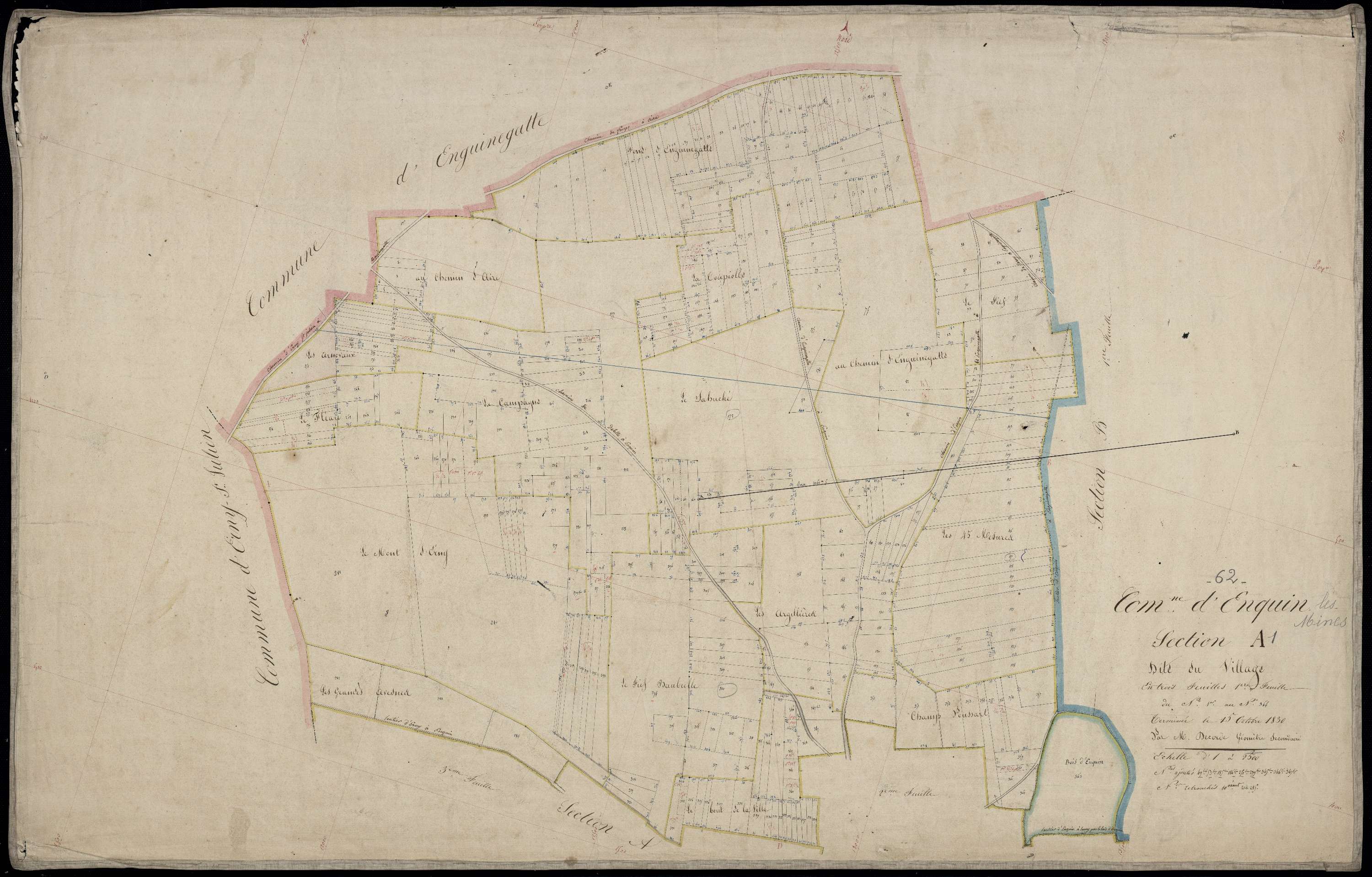 Enquin-les-Mines - Section A, 1re feuille