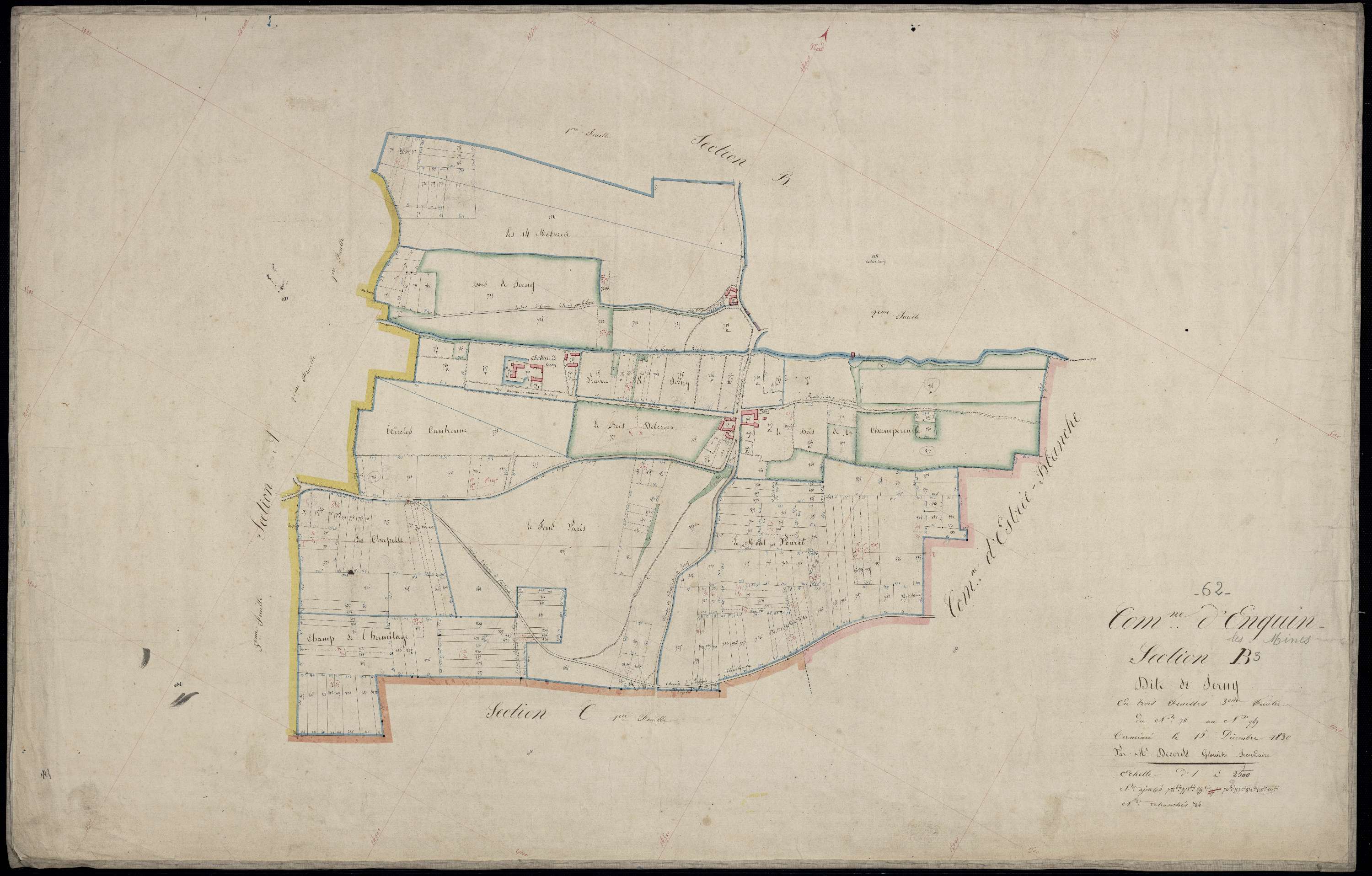 Enquin-les-Mines - Section B, 3e feuille