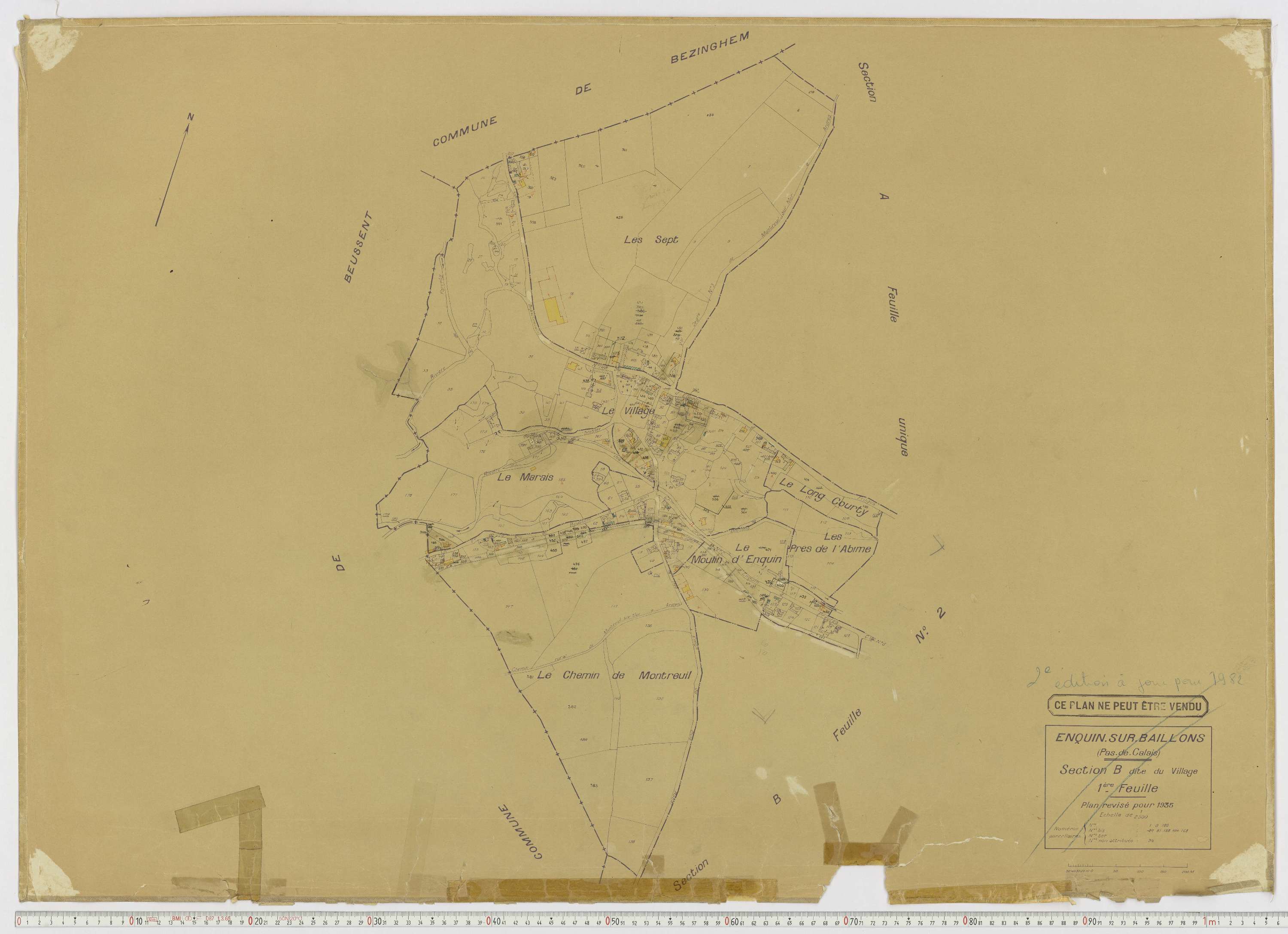 Enquin-sur-Baillons - Section B, feuille 1.