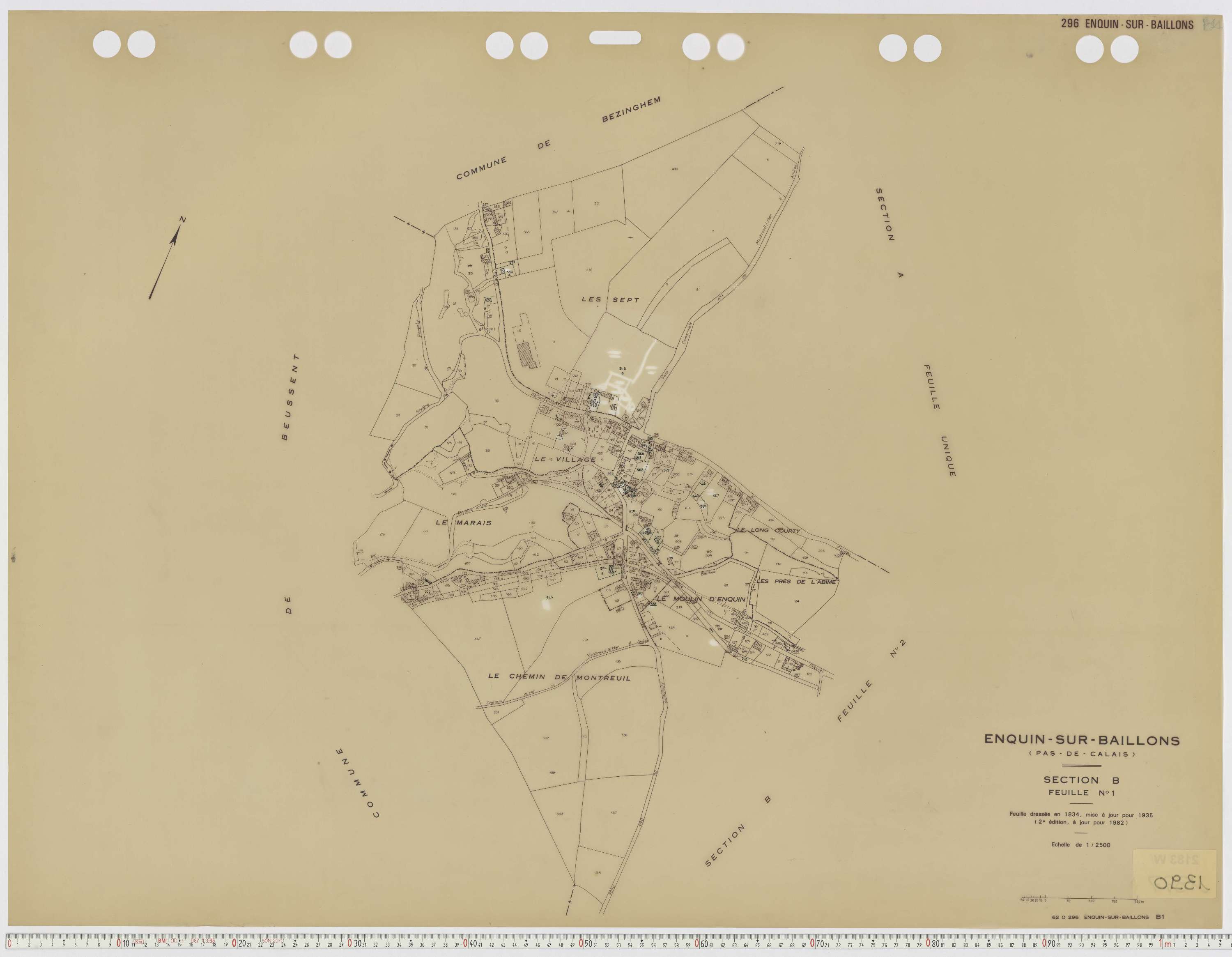 Enquin-sur-Baillons - Section B, feuille 1.