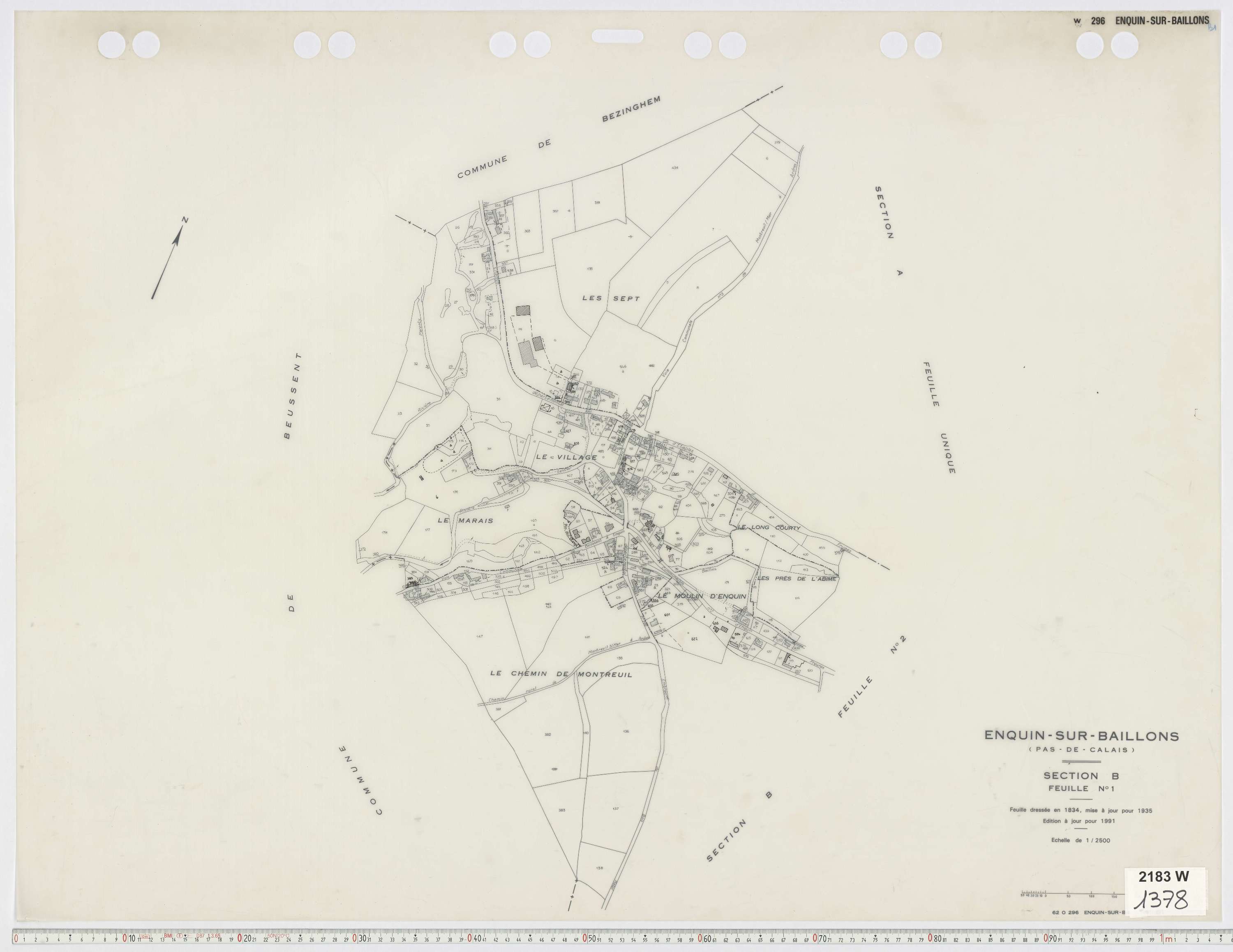 Enquin-sur-Baillons - Section B, feuille 1.