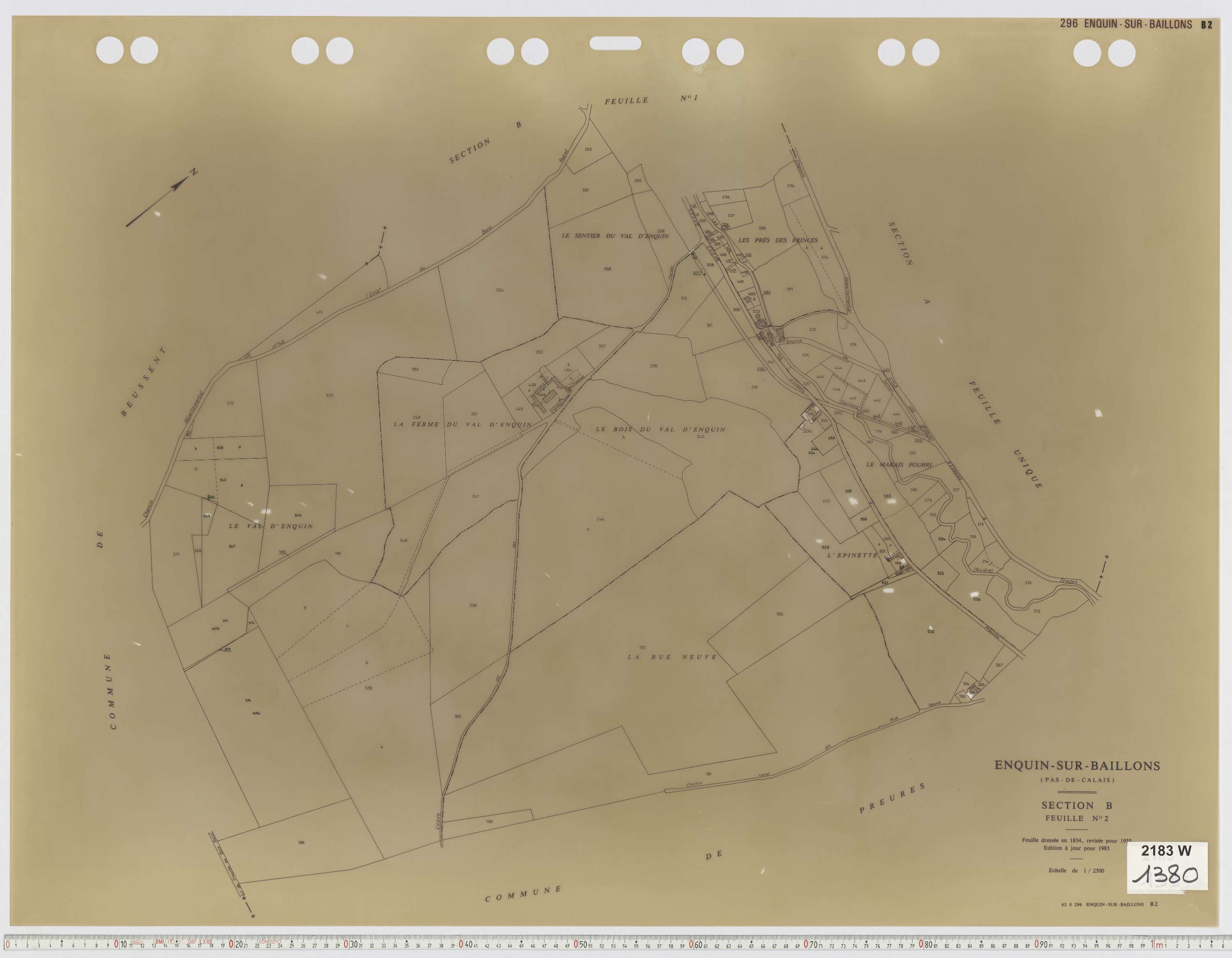 Enquin-sur-Baillons - Section B, feuille 2.
