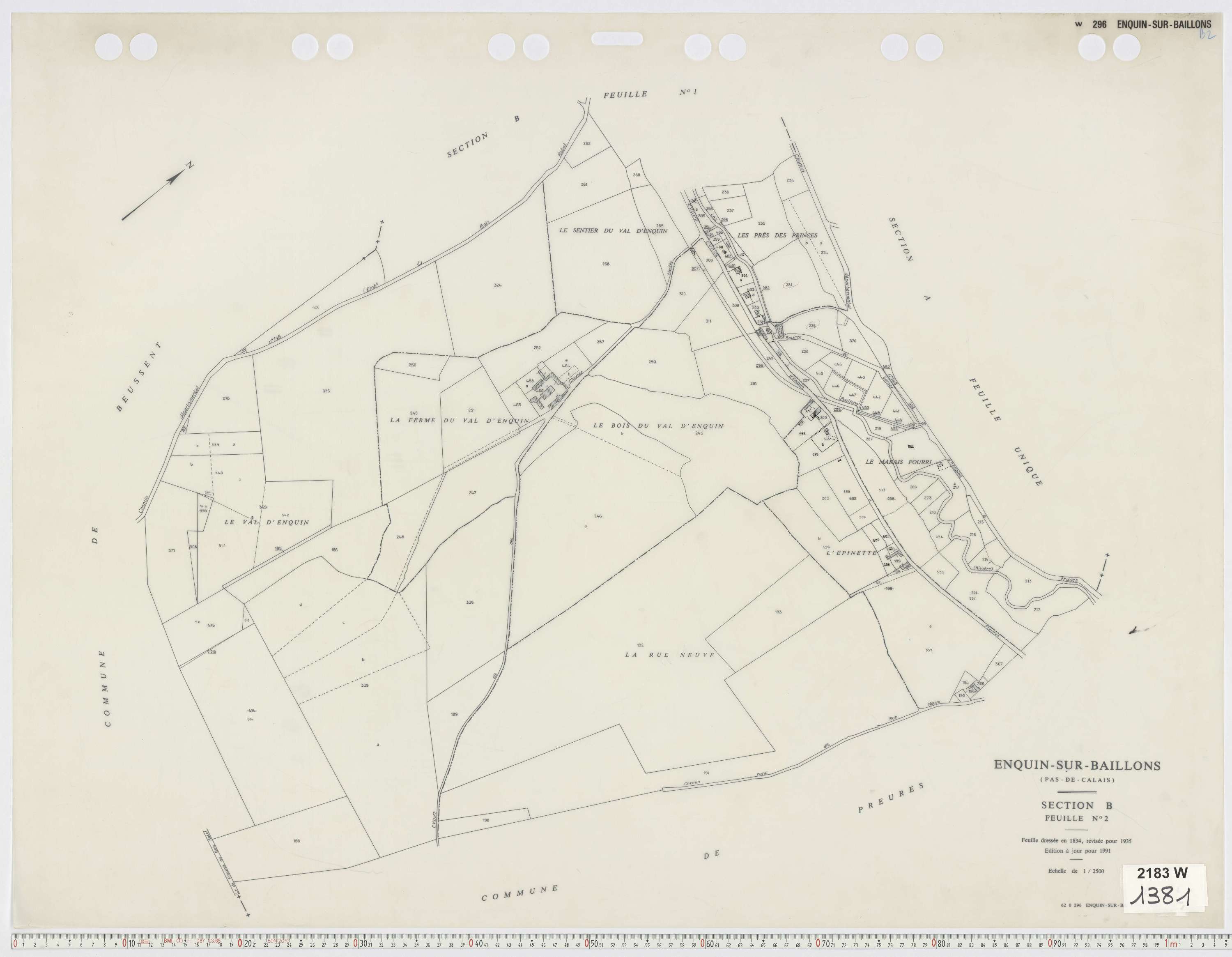 Enquin-sur-Baillons - Section B, feuille 2.