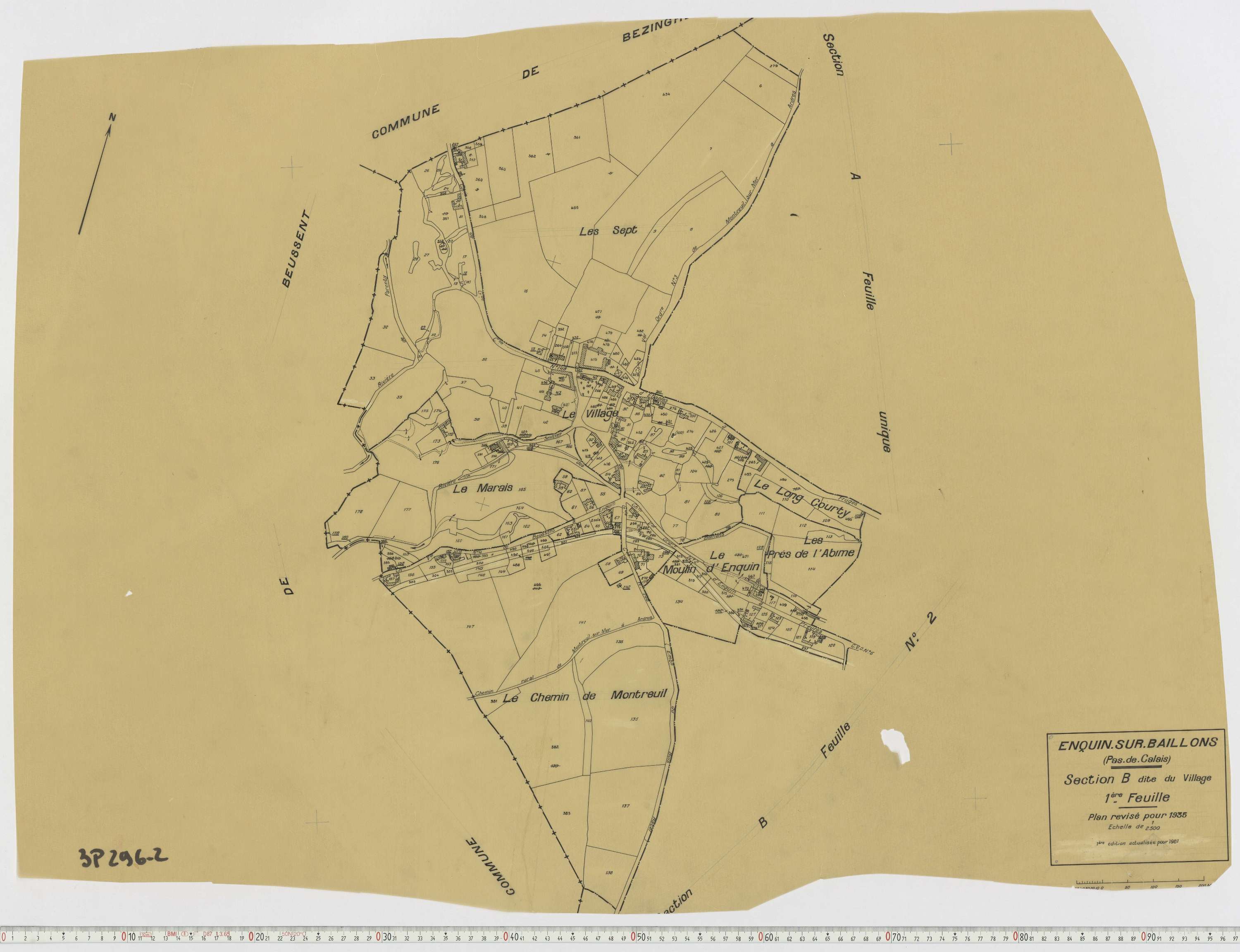 Enquin-sur-Baillons - Section B, feuille 1.