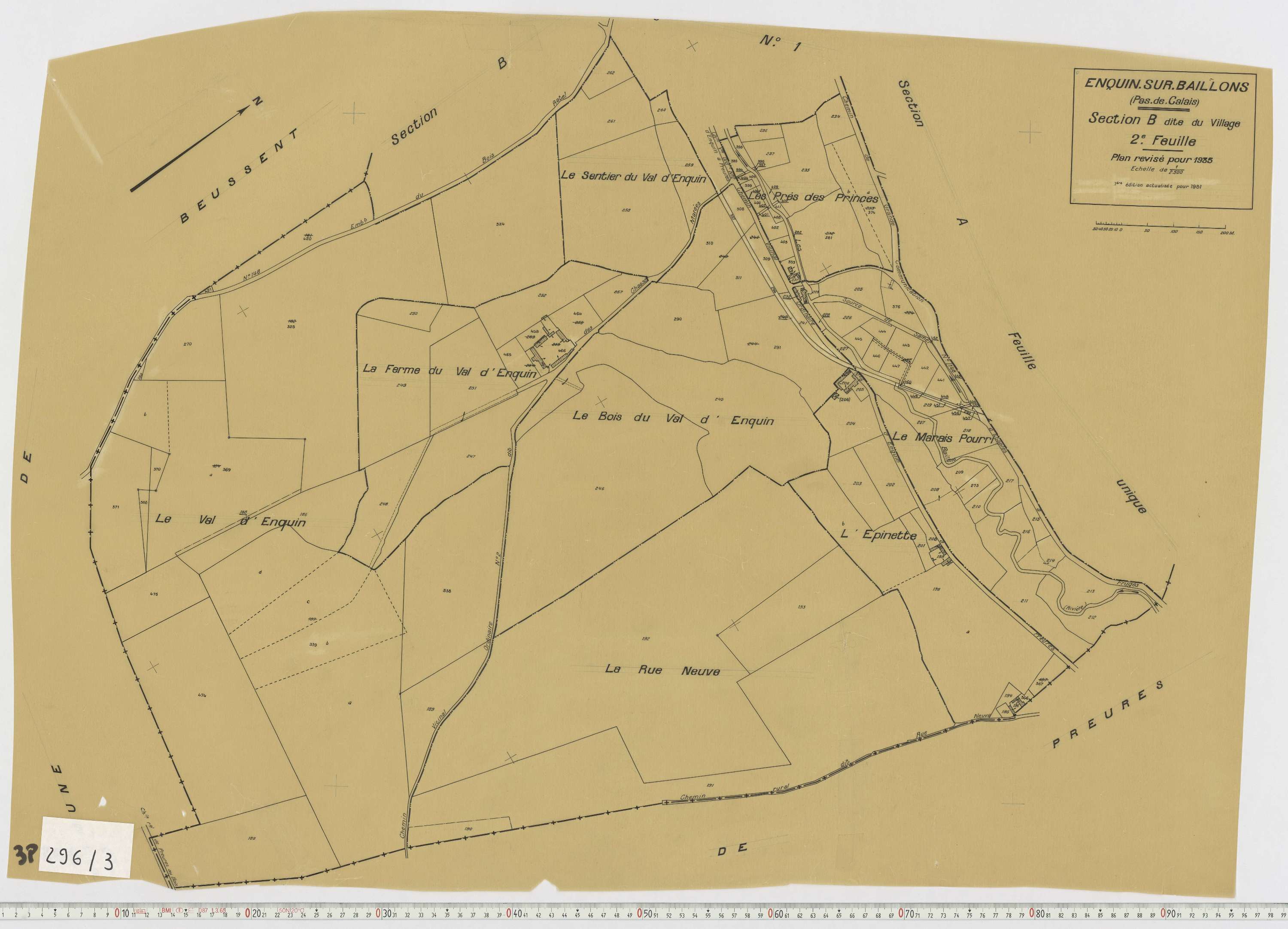 Enquin-sur-Baillons - Section B, feuille 2.