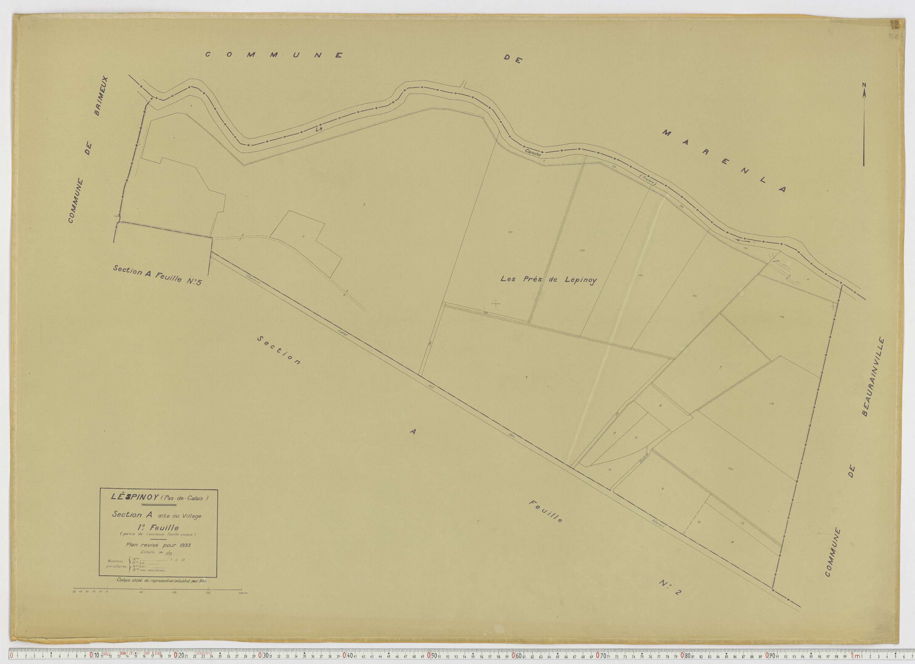 Épinoy - Section A, feuille 1.