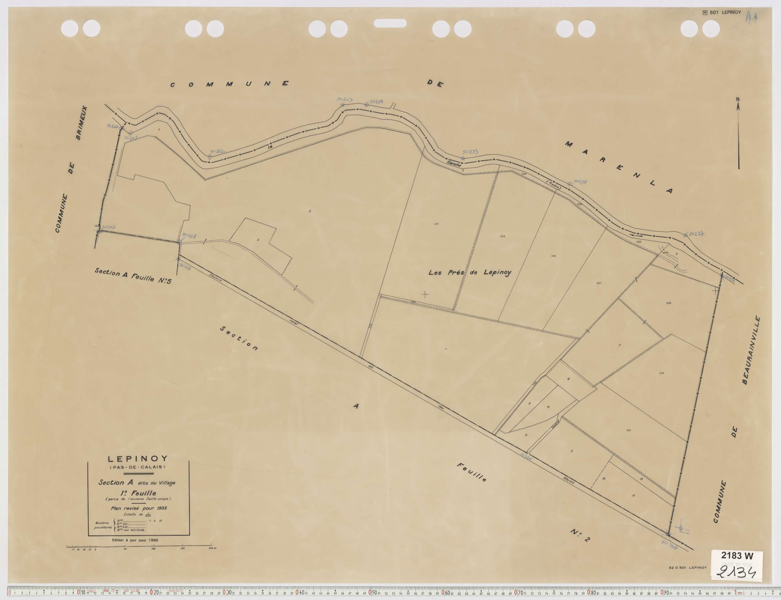 Épinoy - Section A, feuille 1.