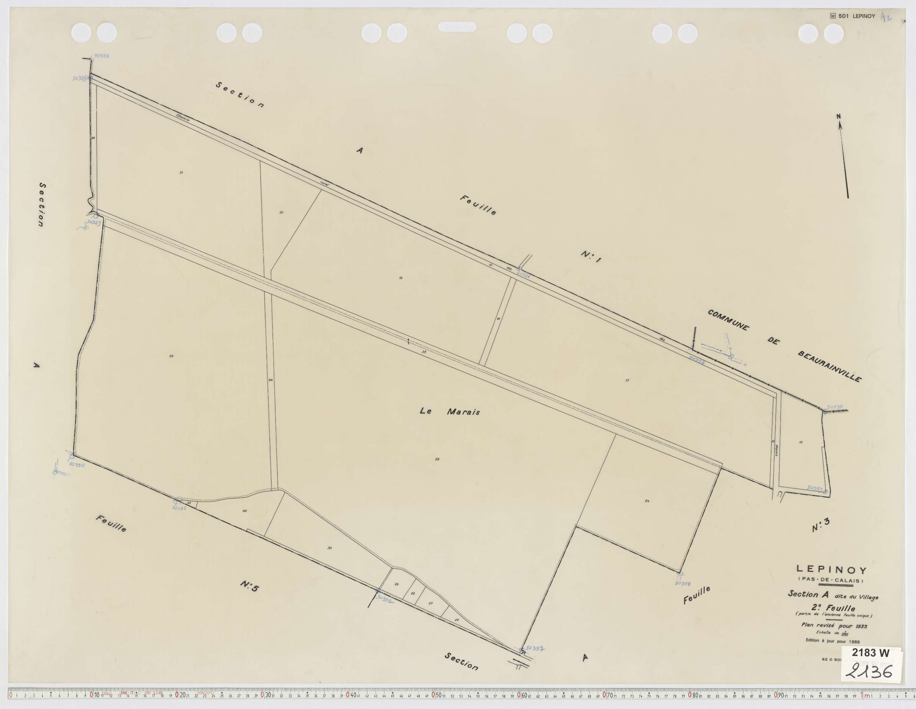 Épinoy - Section A, feuille 2.