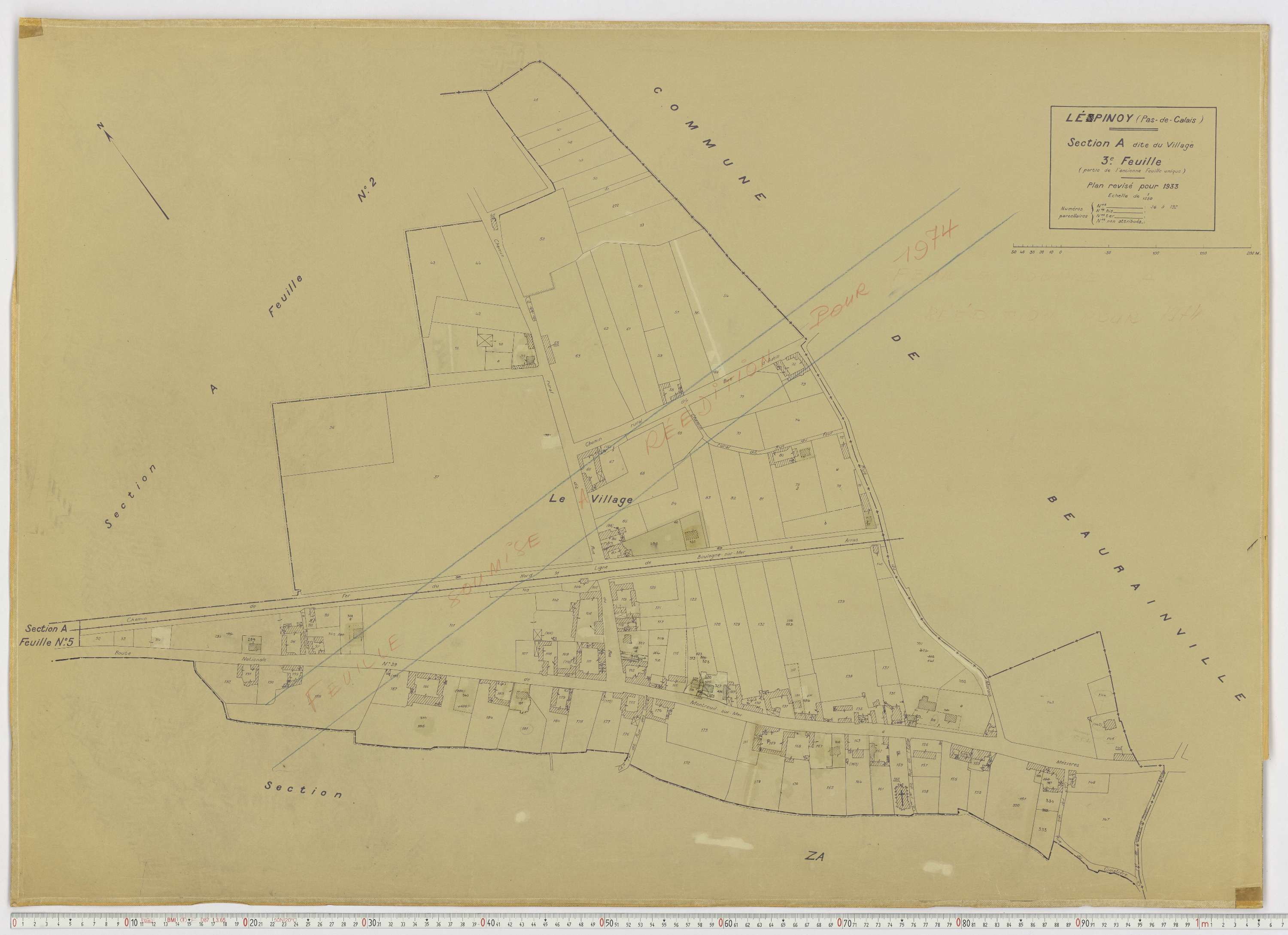Épinoy - Section A, feuille 3.