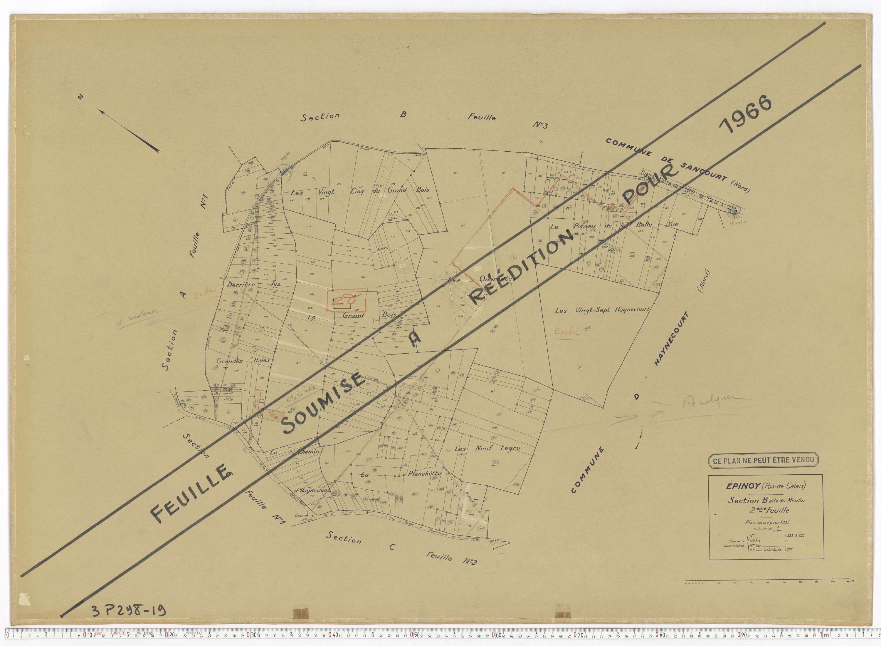 Épinoy - Section B, feuille 2.