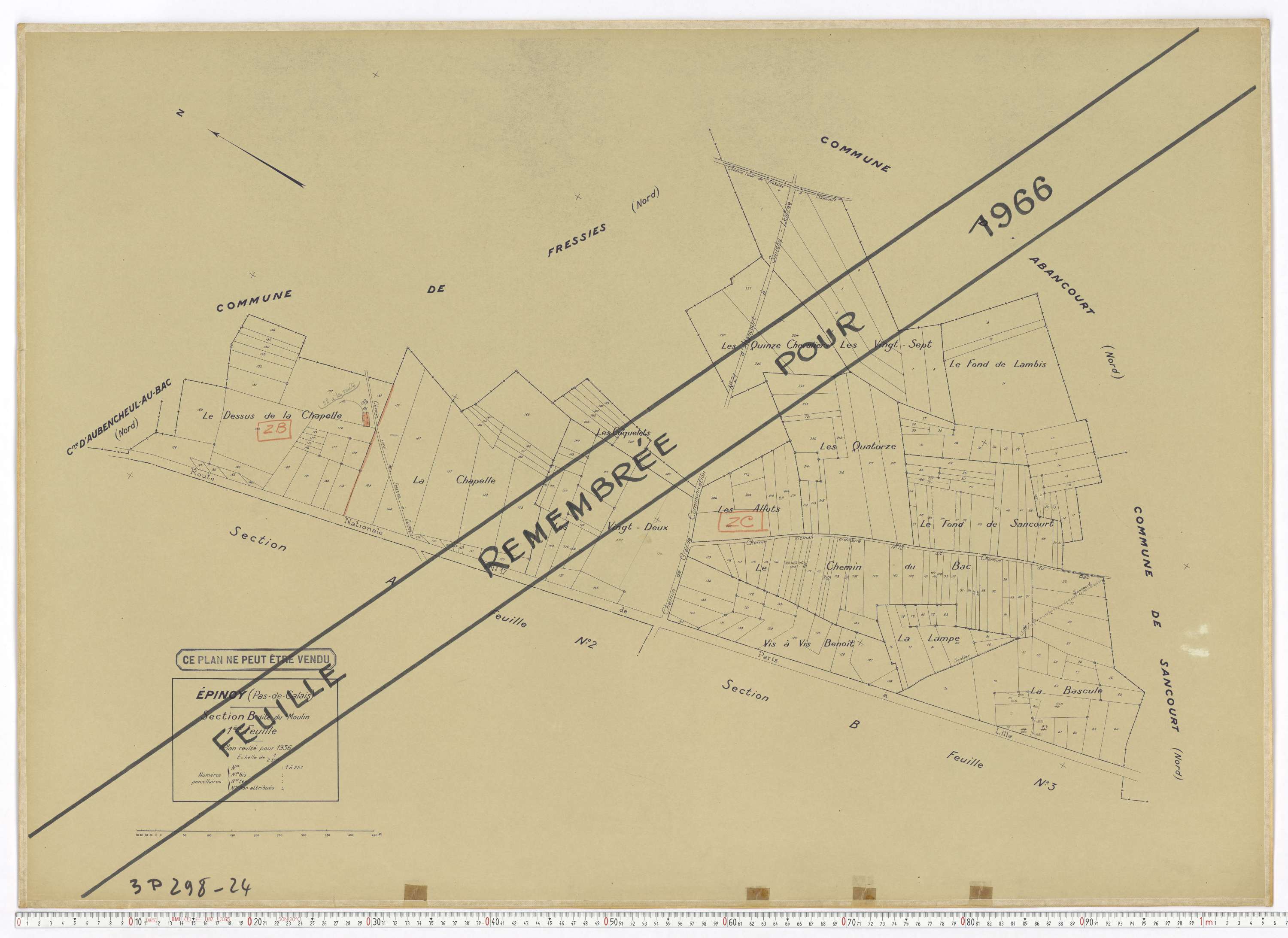Épinoy - Section B, feuille 1.