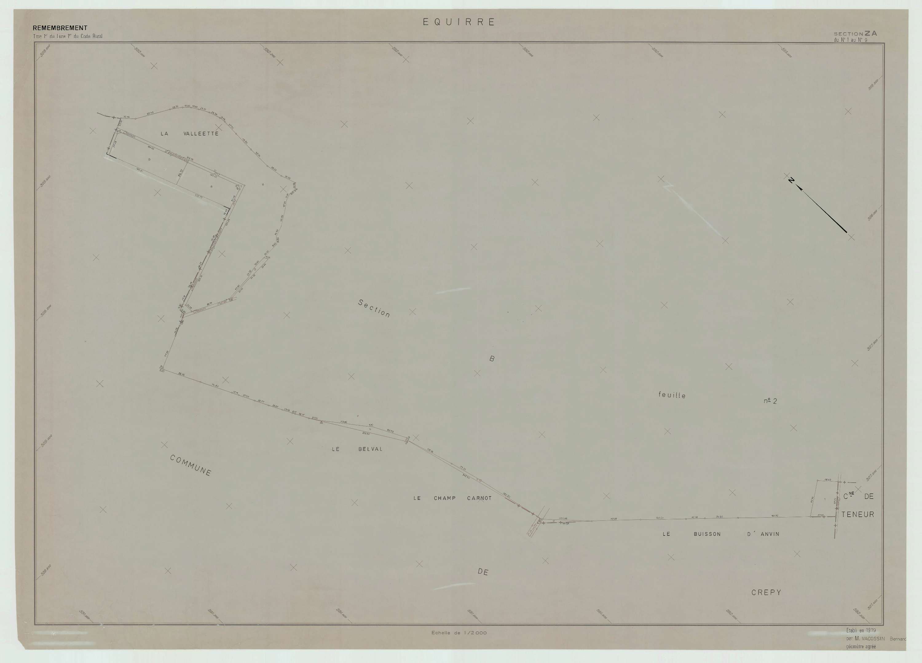 Équirre - Plan de remembrement : section ZA.