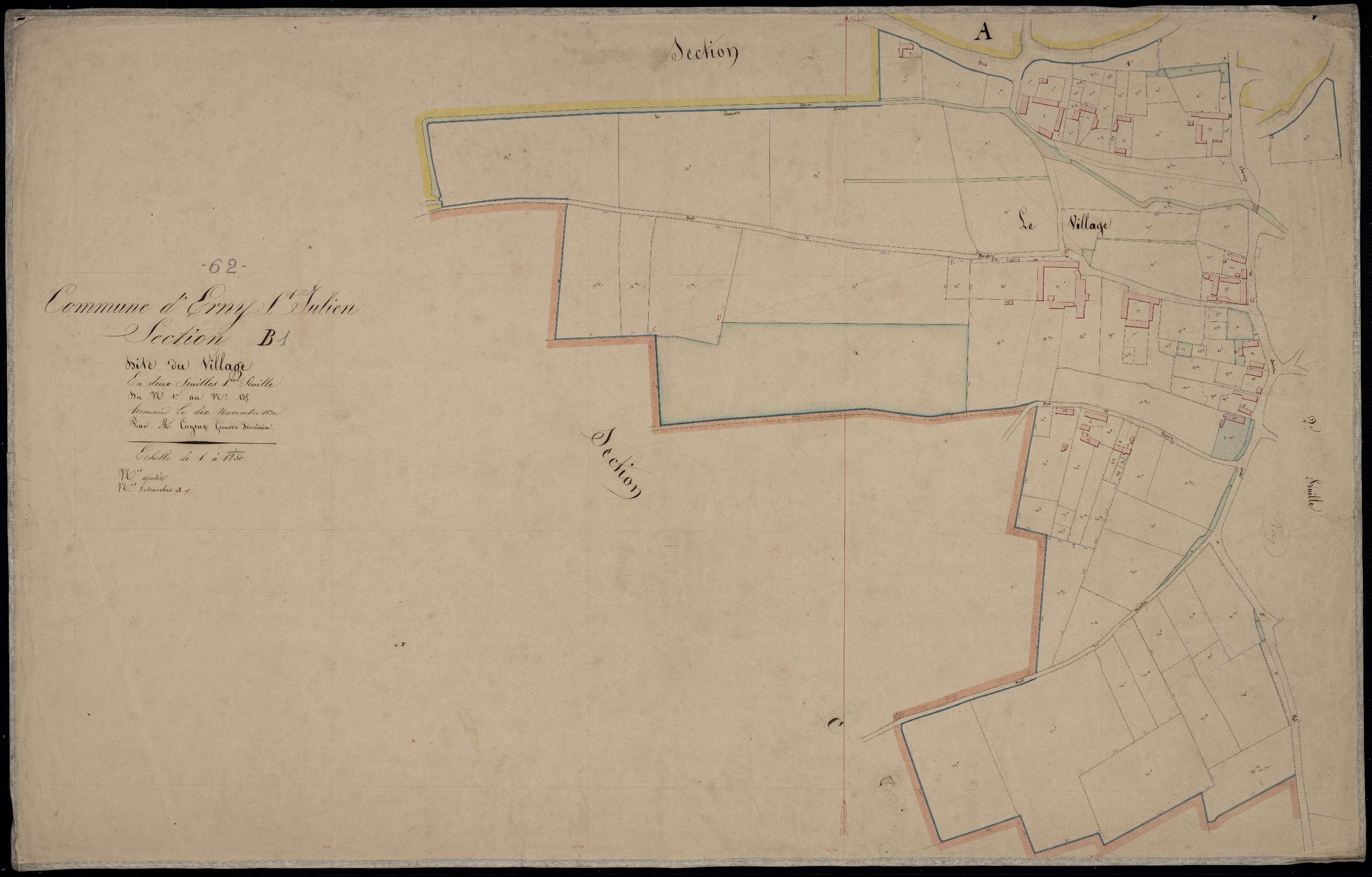 Erny-Saint-Julien - Section B, 1re feuille
