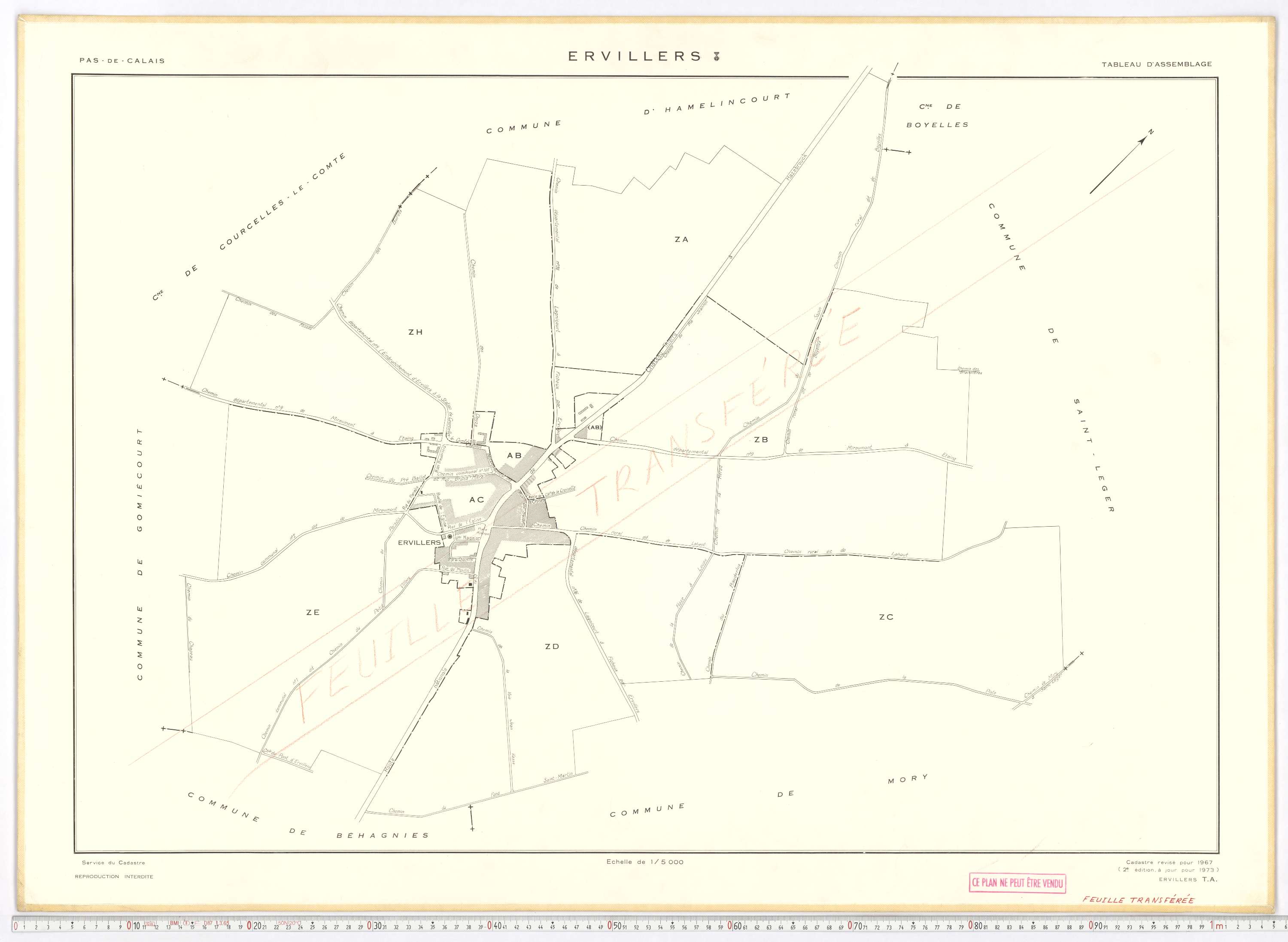 Ervillers - Tableau d'assemblage.