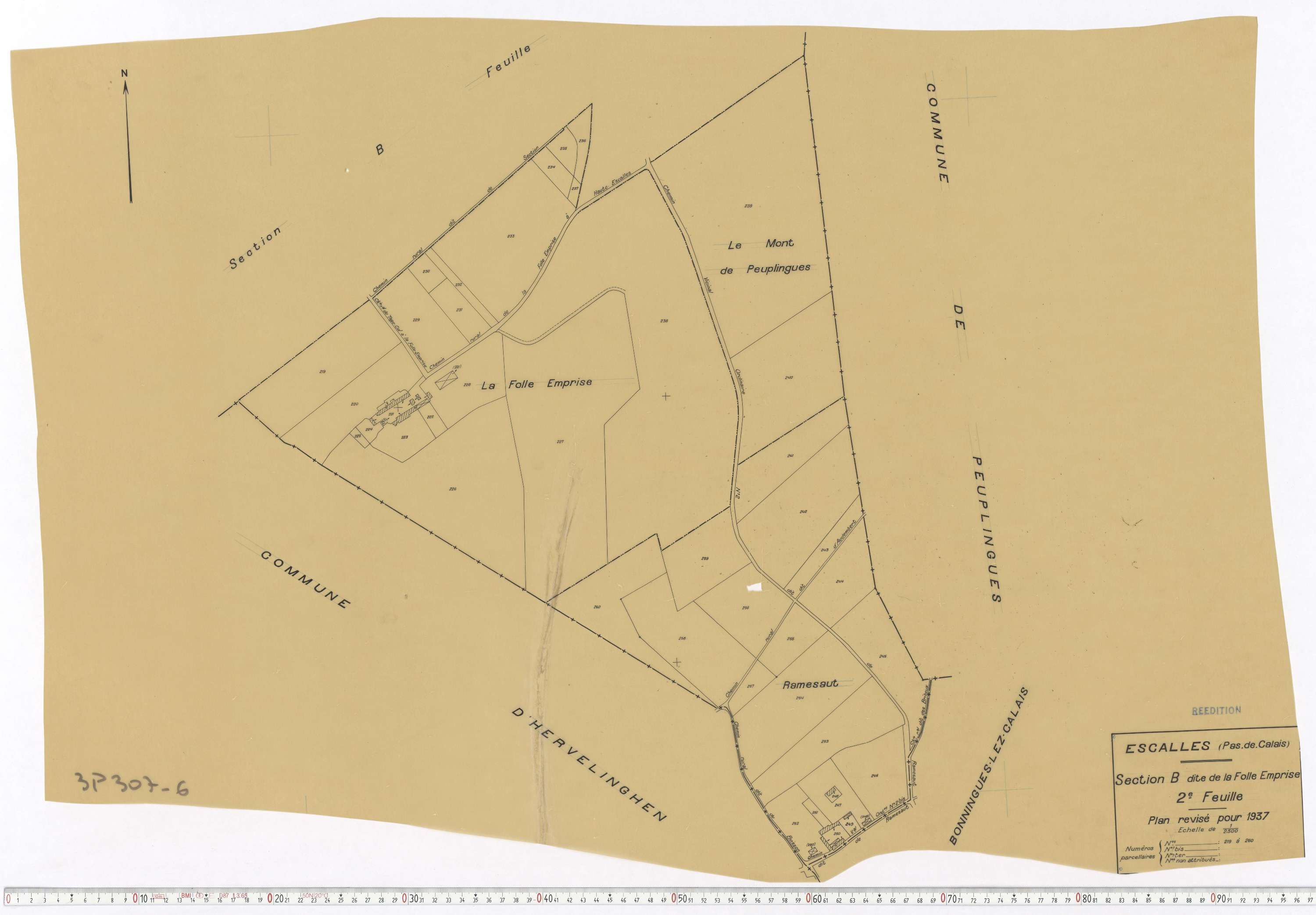 Escalles - Section B, feuille 2.