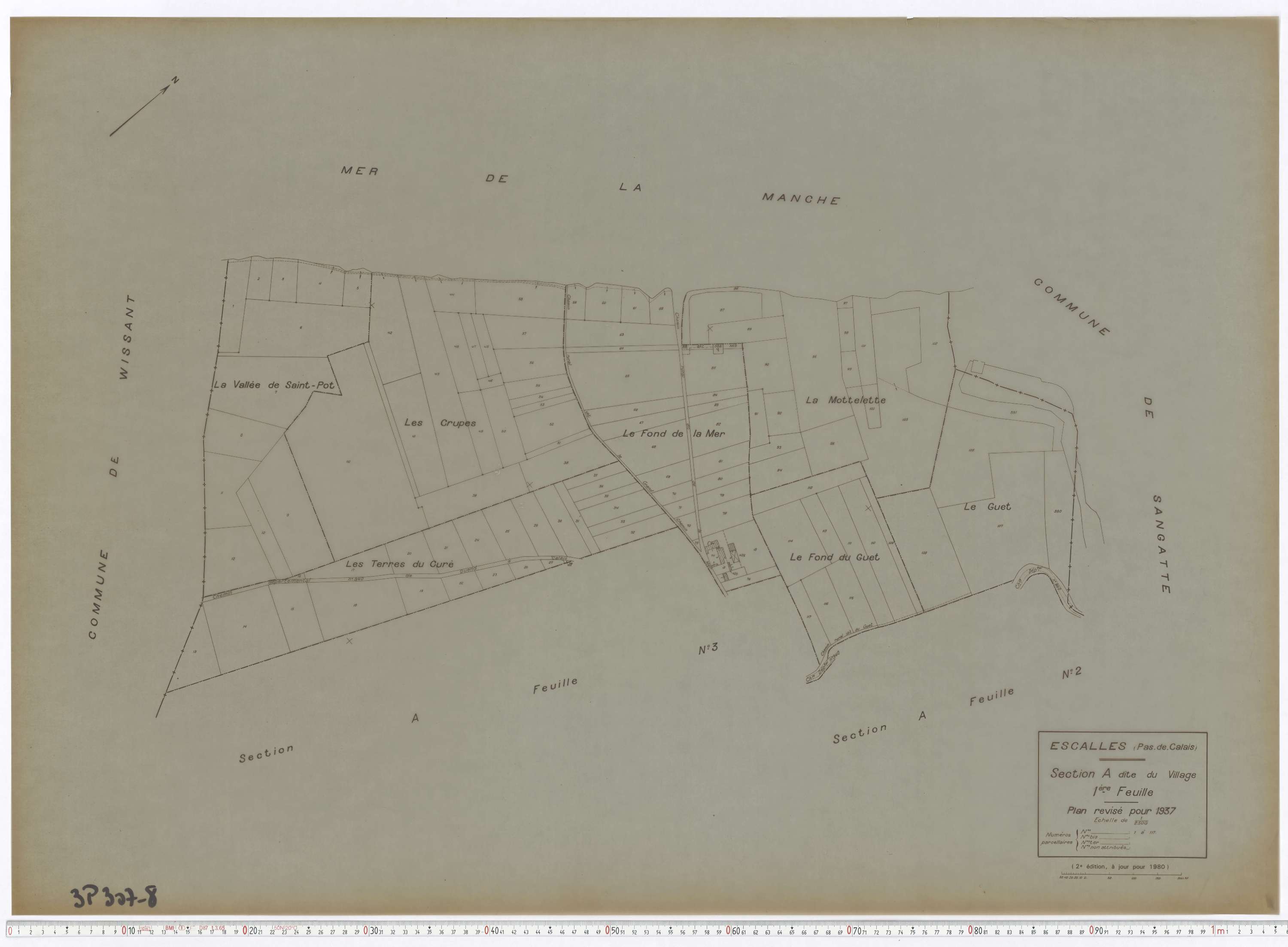 Escalles - Section A, feuille 1.