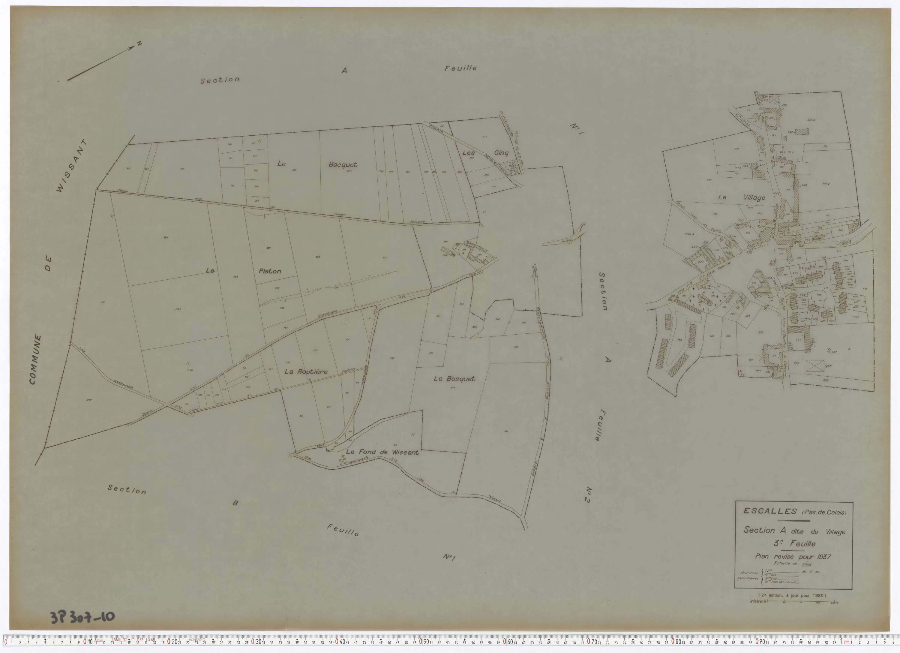 Escalles - Section A, feuille 3.