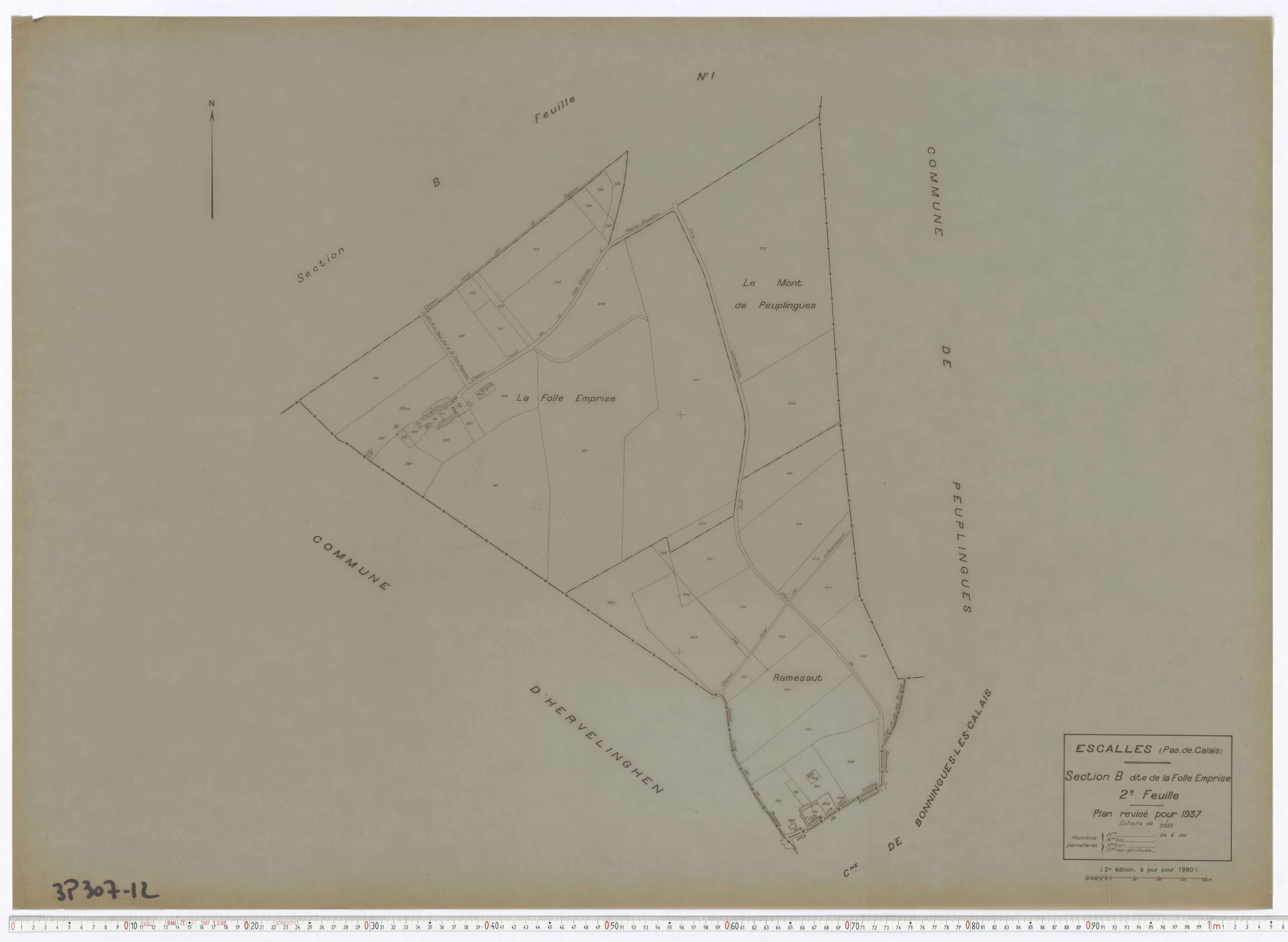 Escalles - Section B, feuille 2.