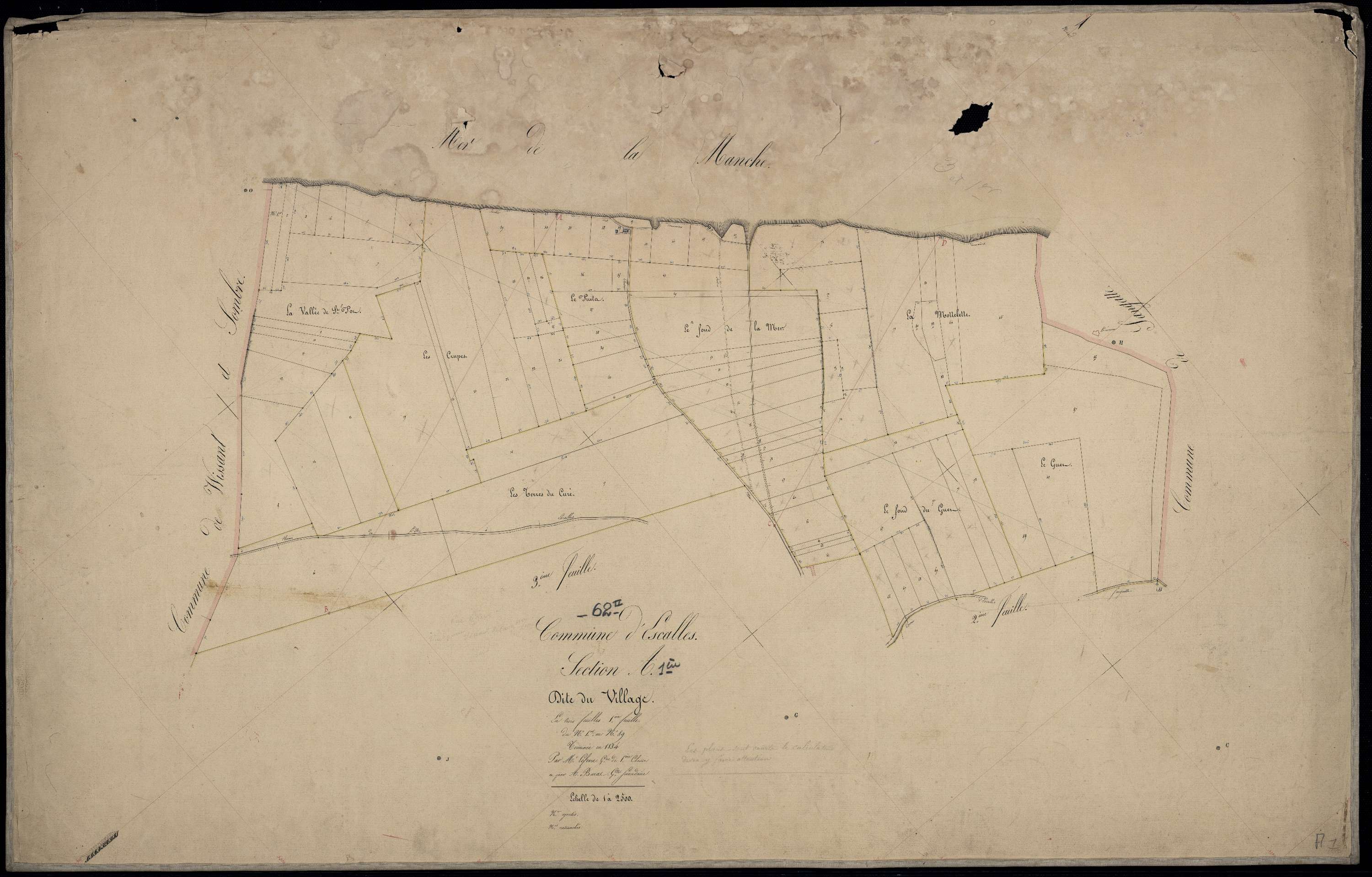 Escalles - Section A, 1re feuille
