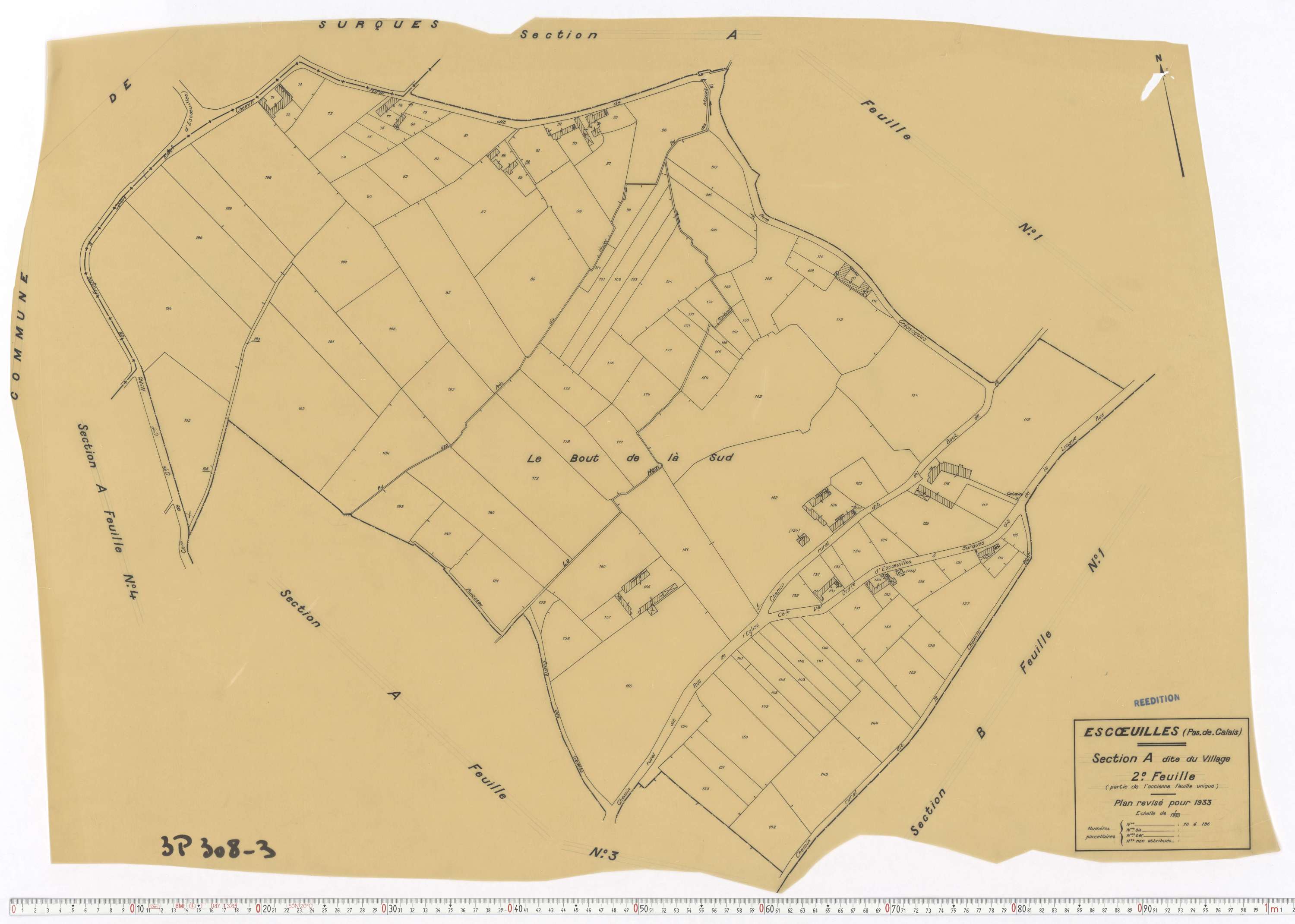 Escœuilles - Section A, feuille 2.