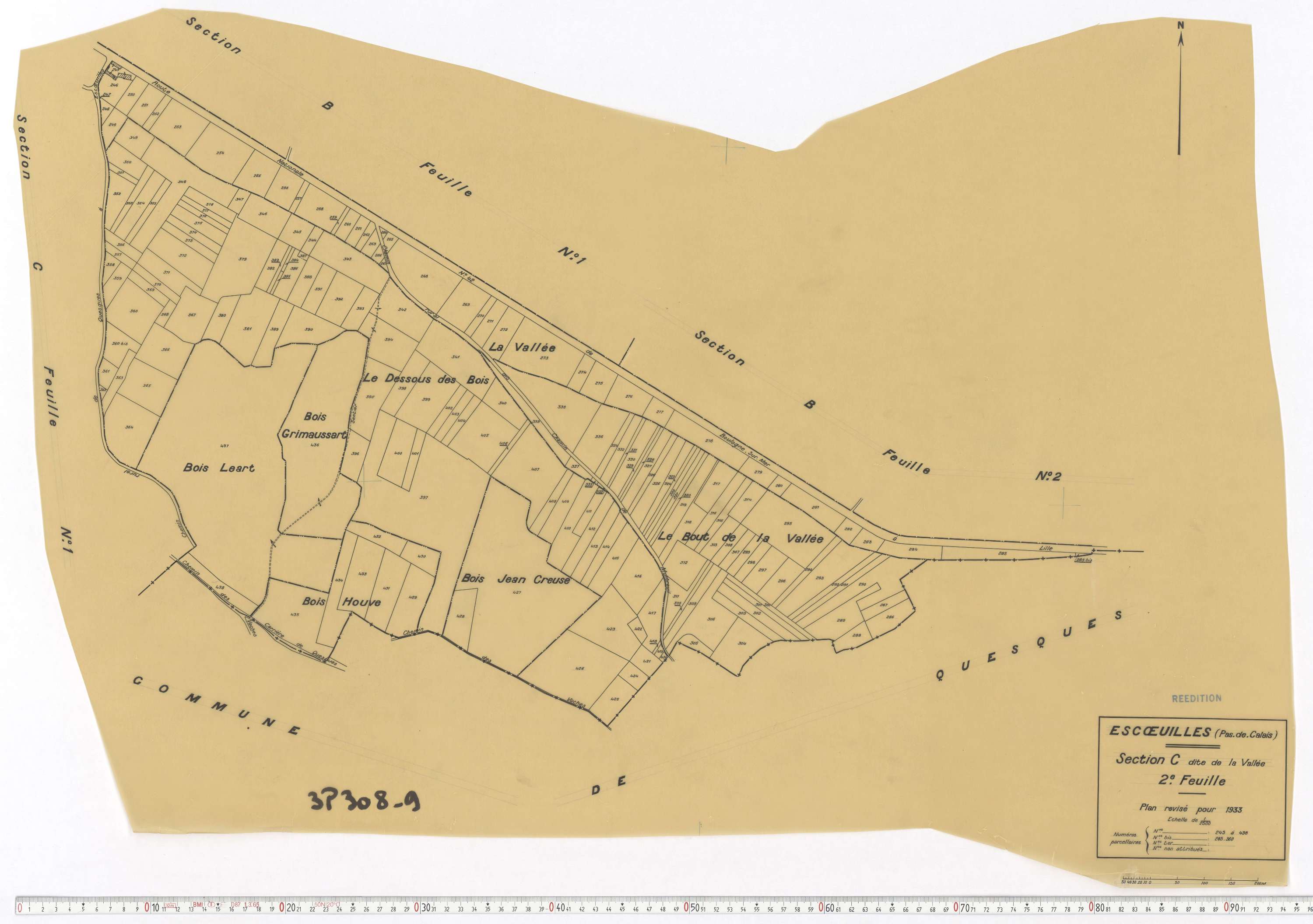 Escœuilles - Section C, feuille 2.