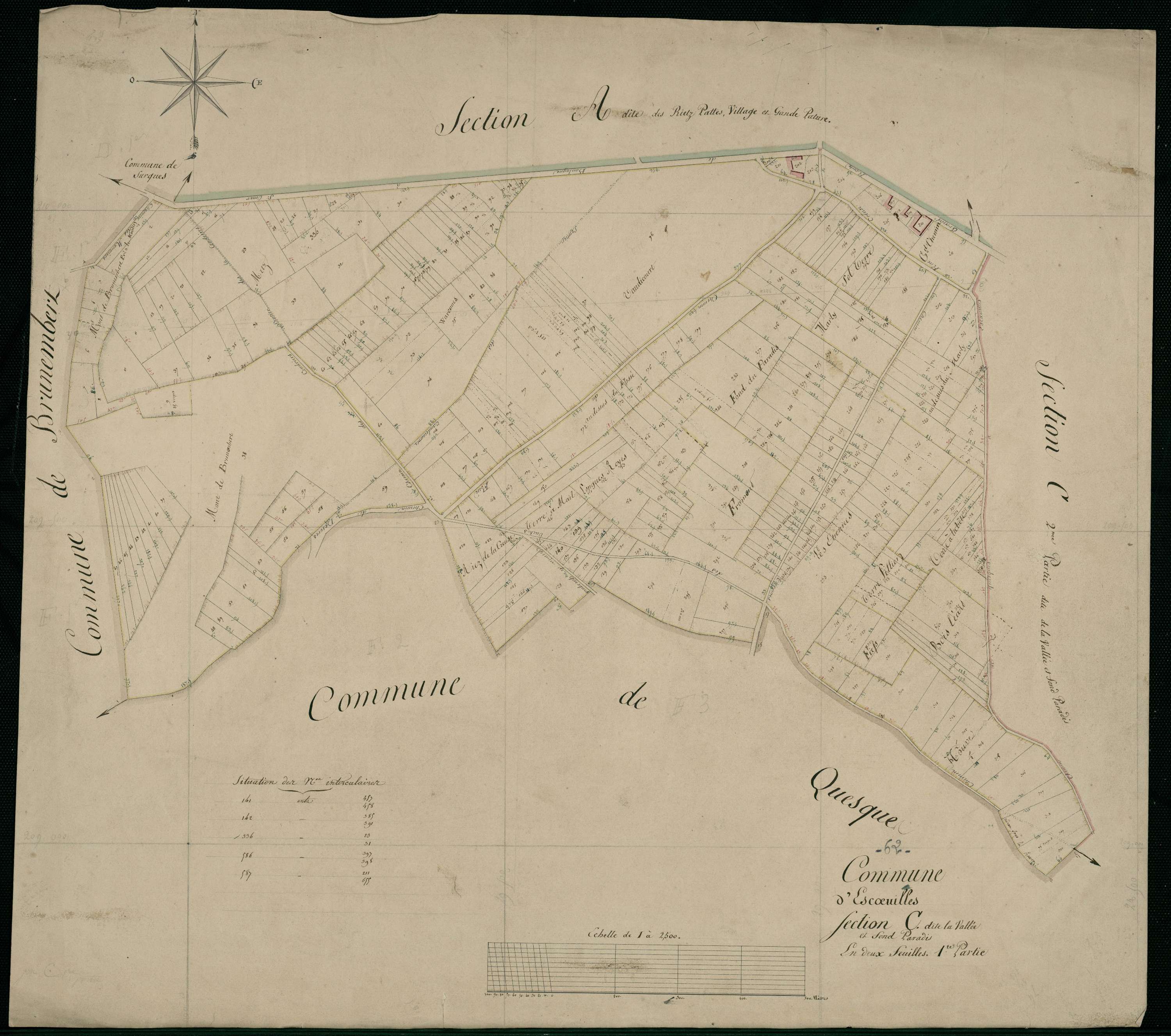 Escœuilles - Section C, 1re feuille