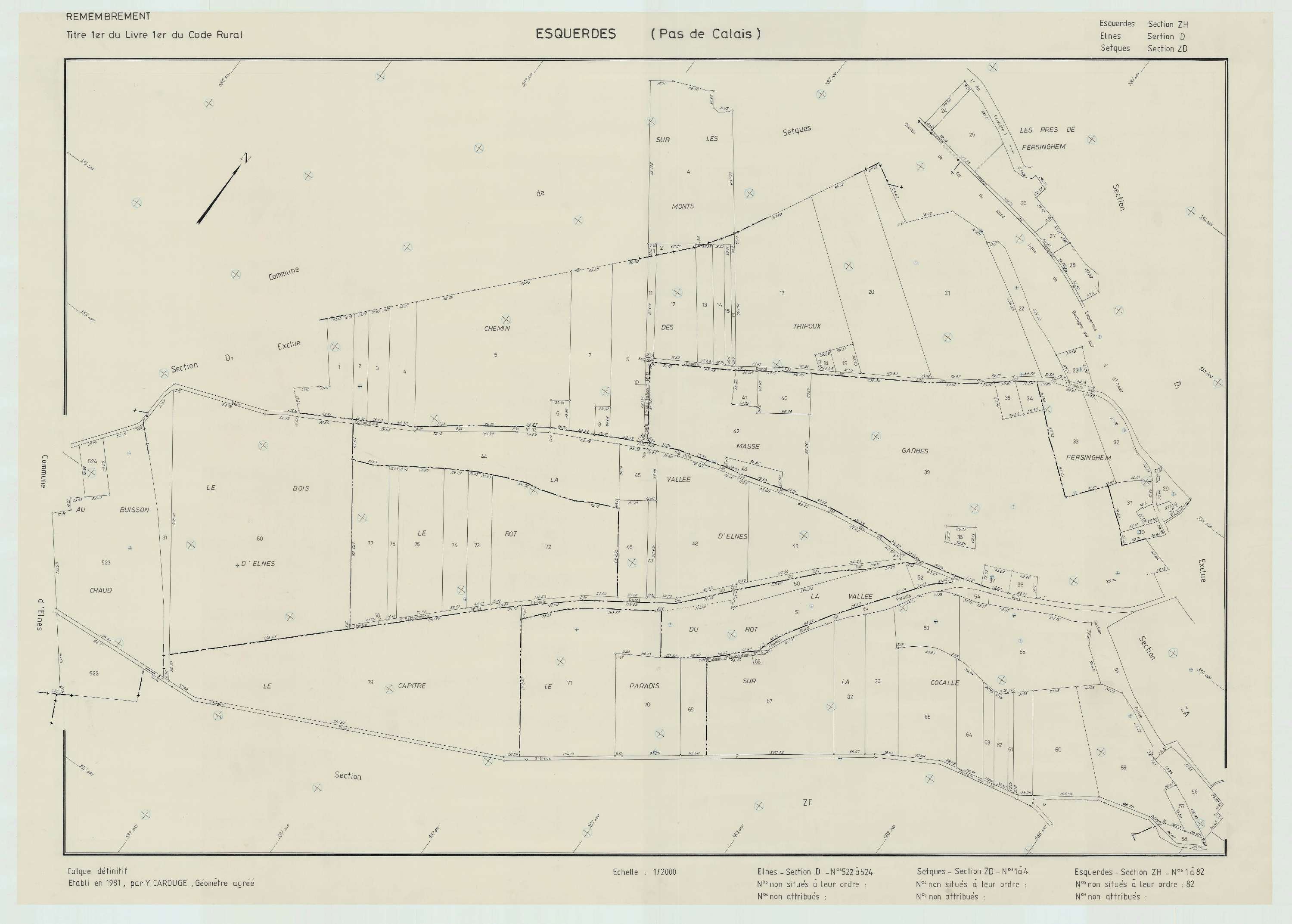 Esquerdes - Plan de remembrement : section ZH.