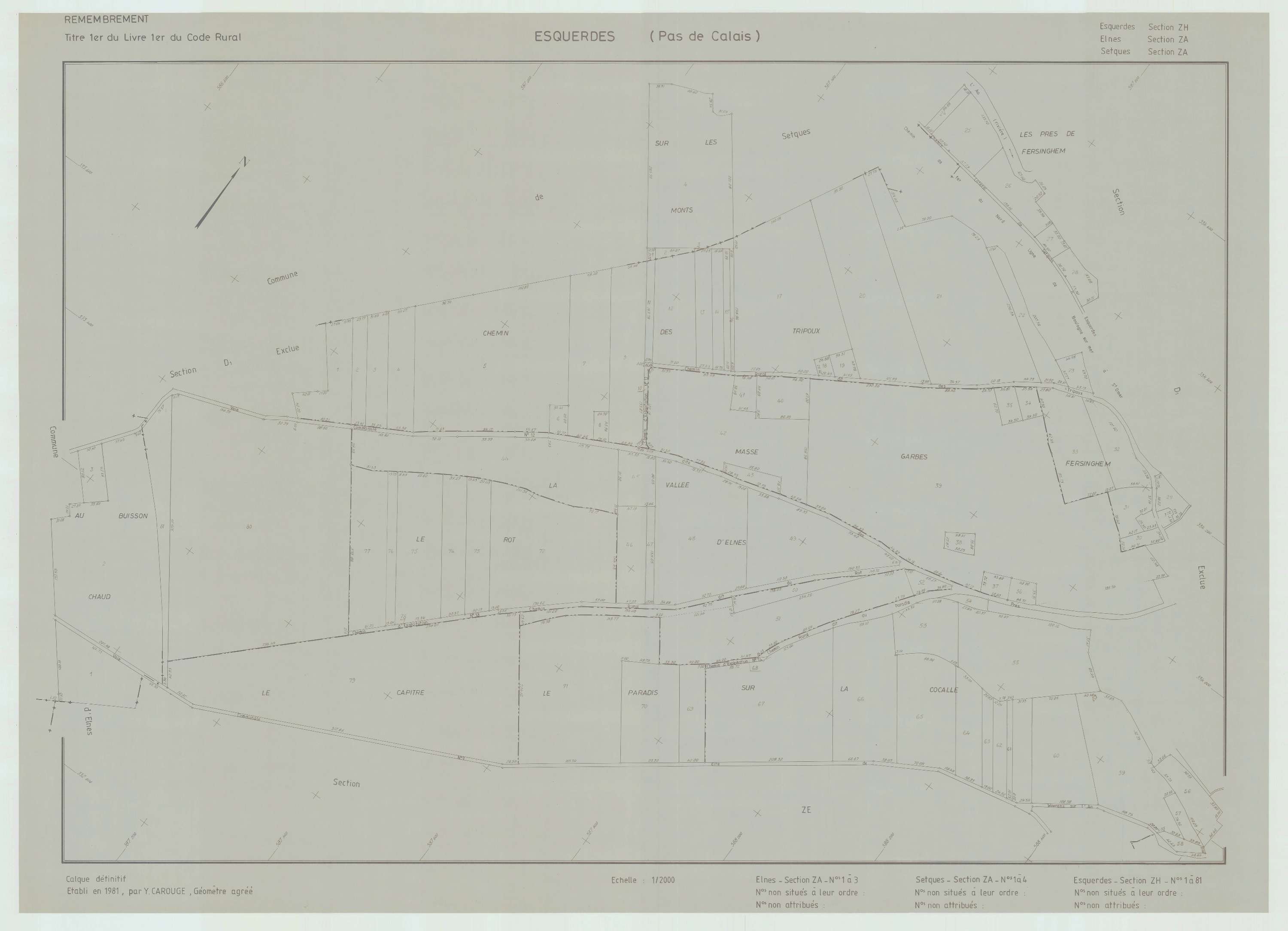 Esquerdes - Plan de remembrement : section ZH.