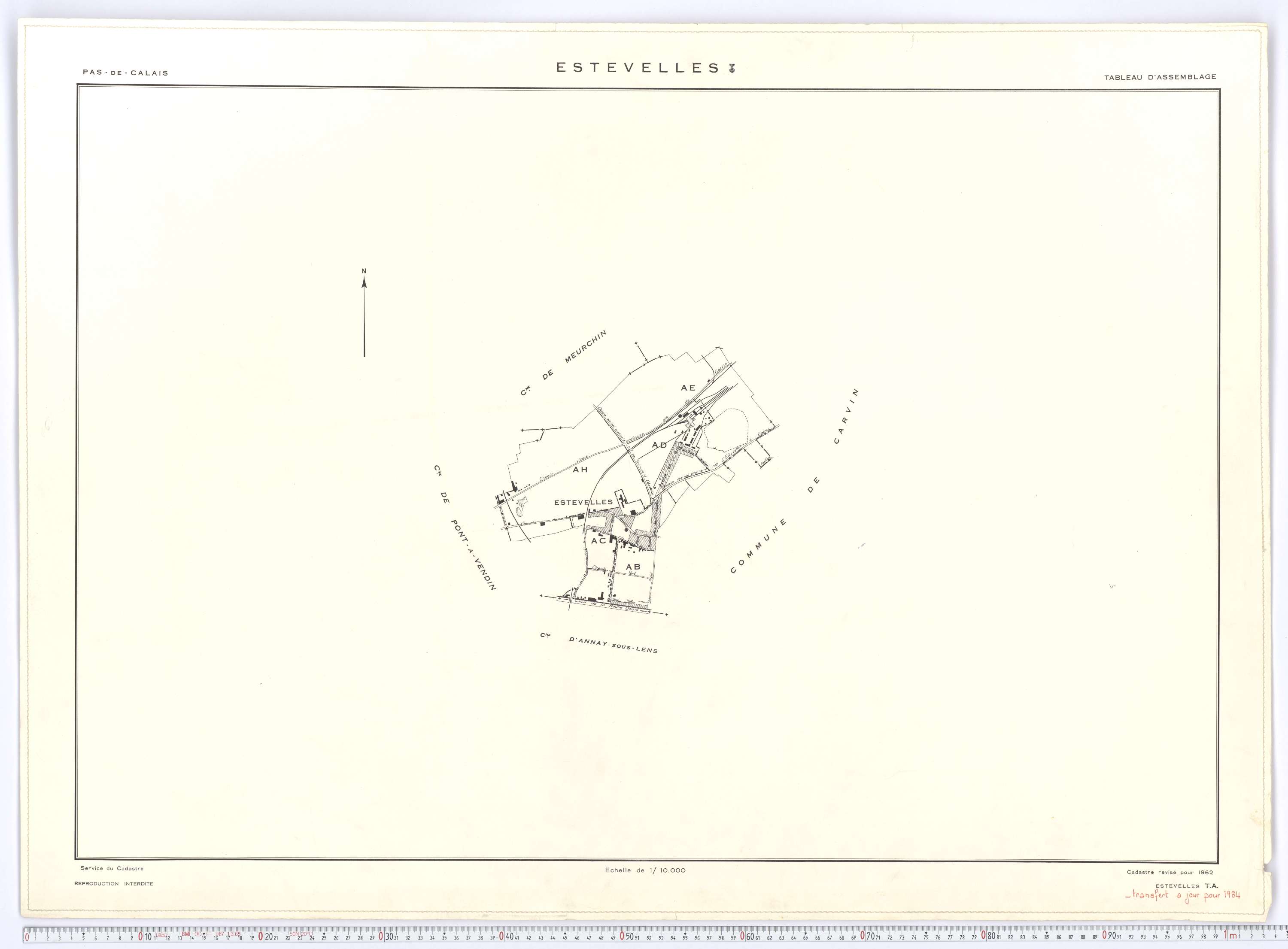 Estevelles - Tableau d'assemblage.