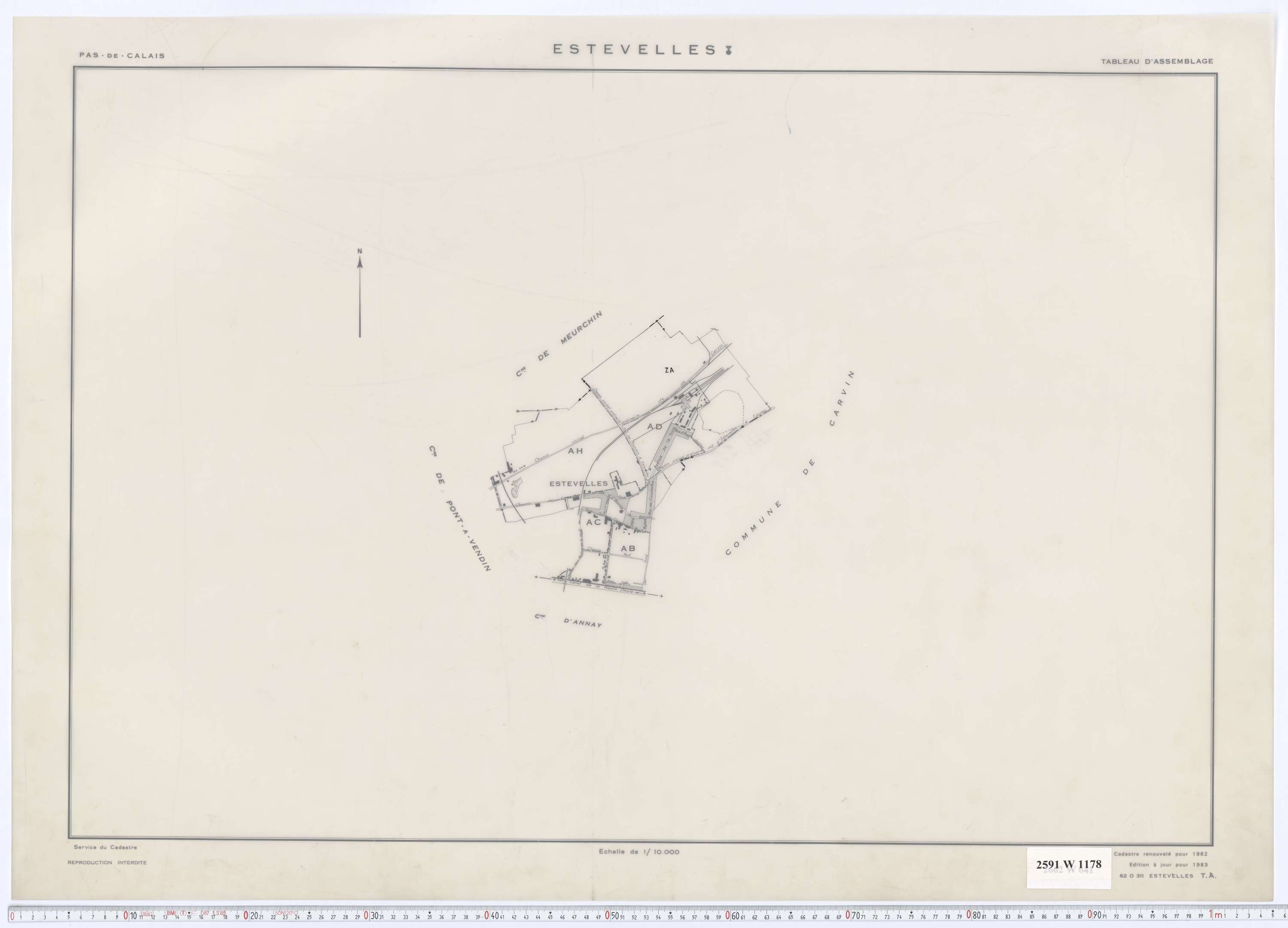Estevelles - Tableau d'assemblage.