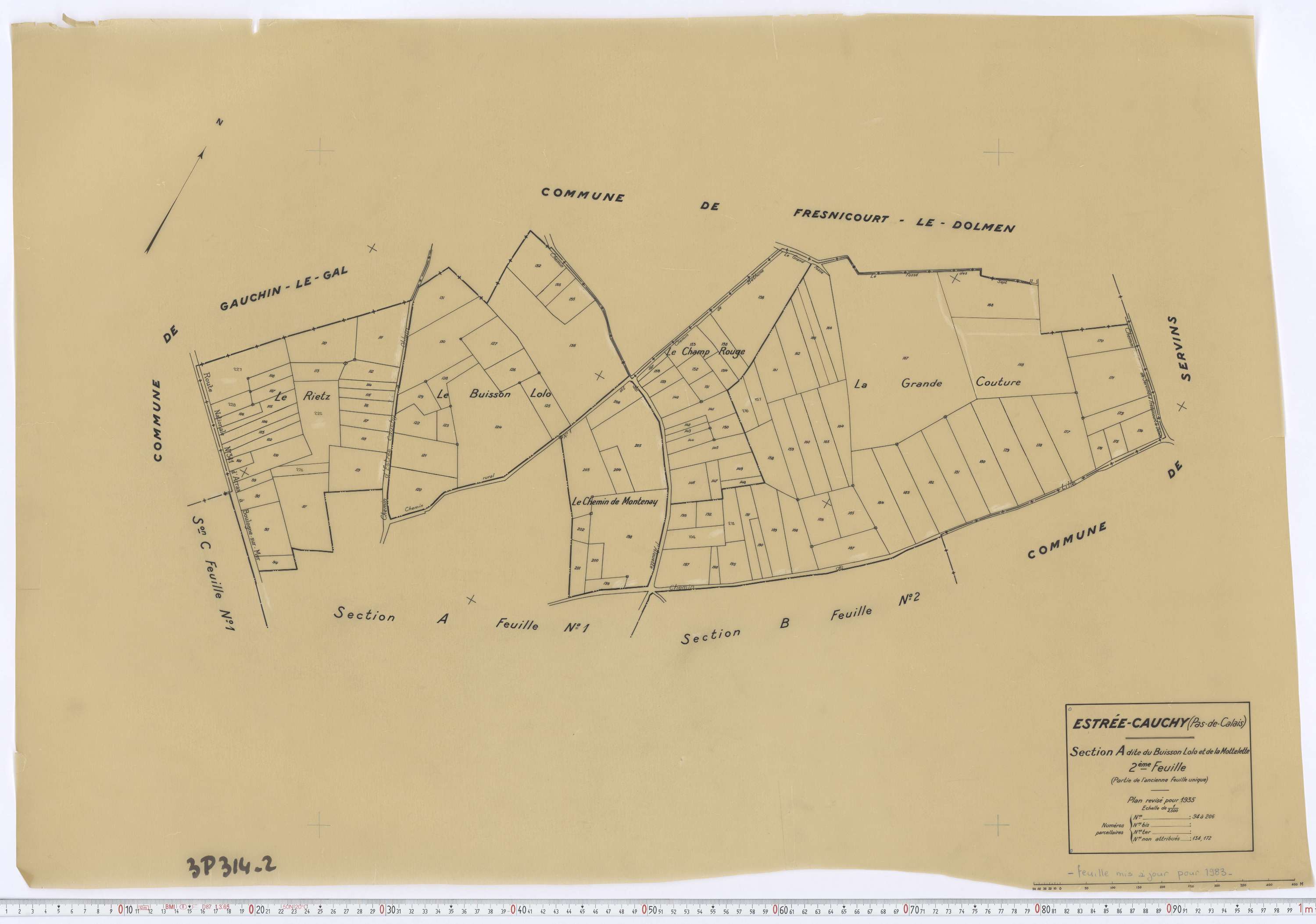 Estrée - Section A, feuille 2.