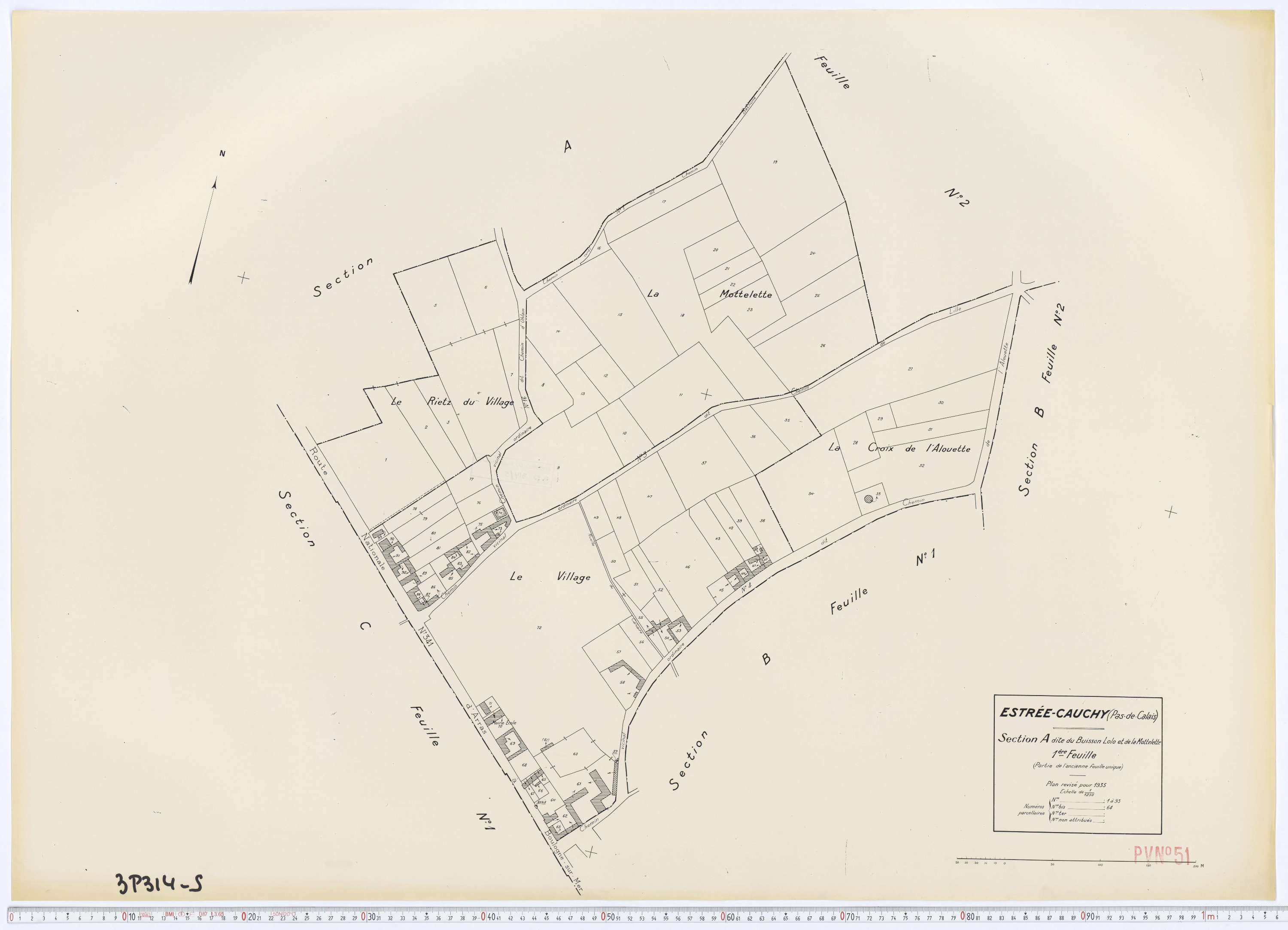 Estrée - Section A, feuille 1.