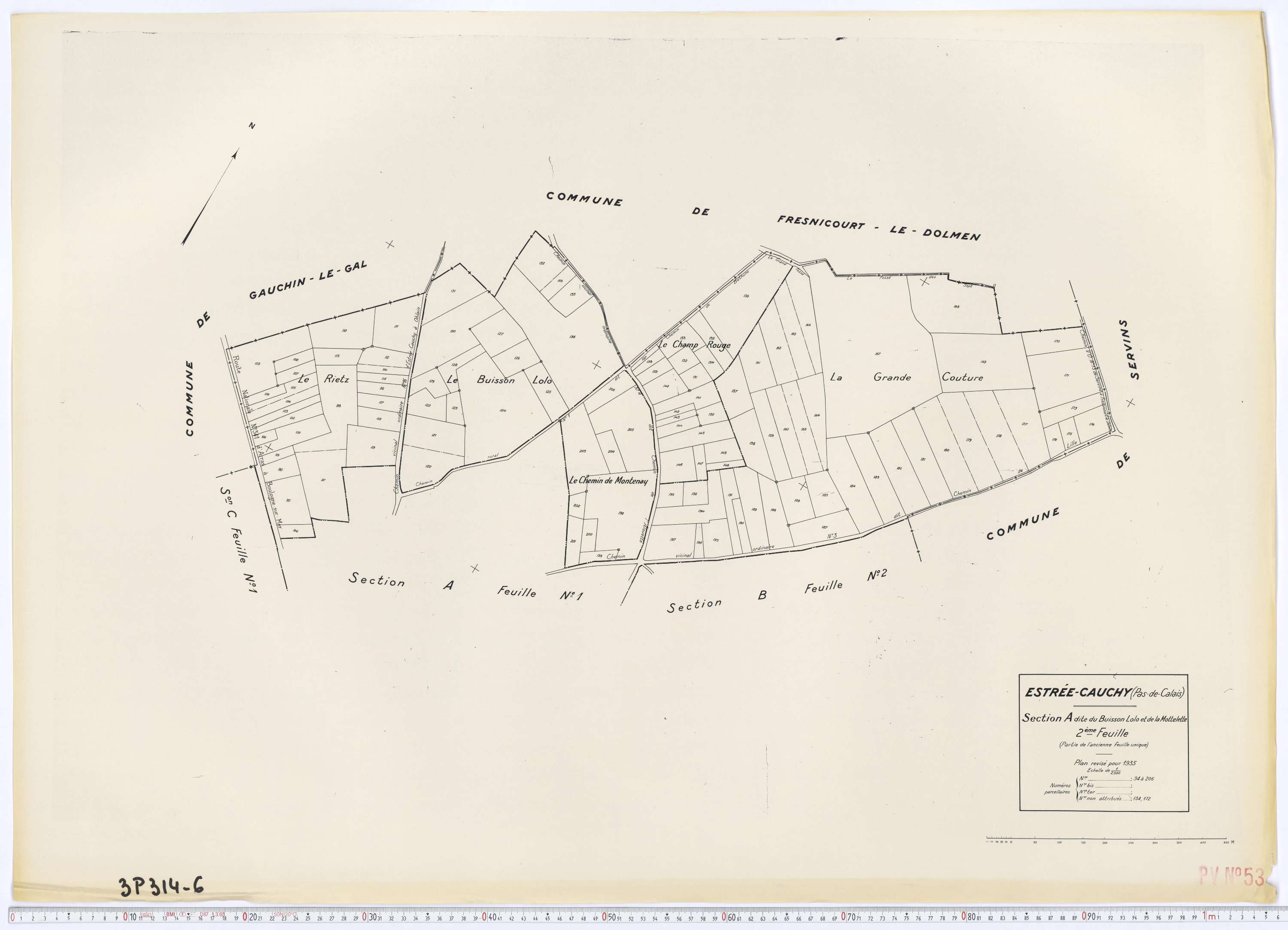 Estrée - Section A, feuille 2.