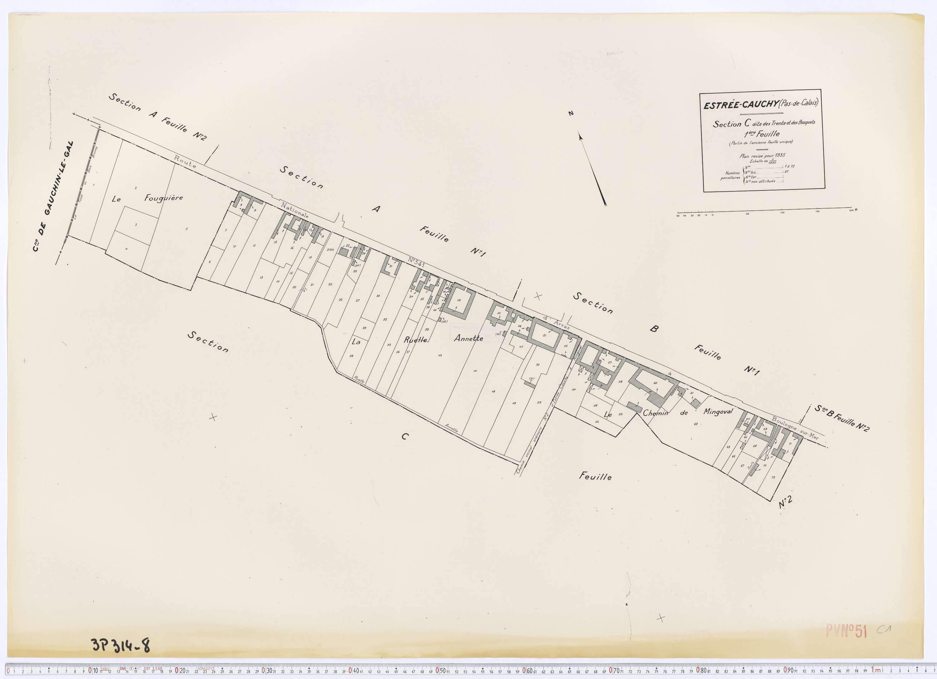 Estrée - Section C, feuille 1.
