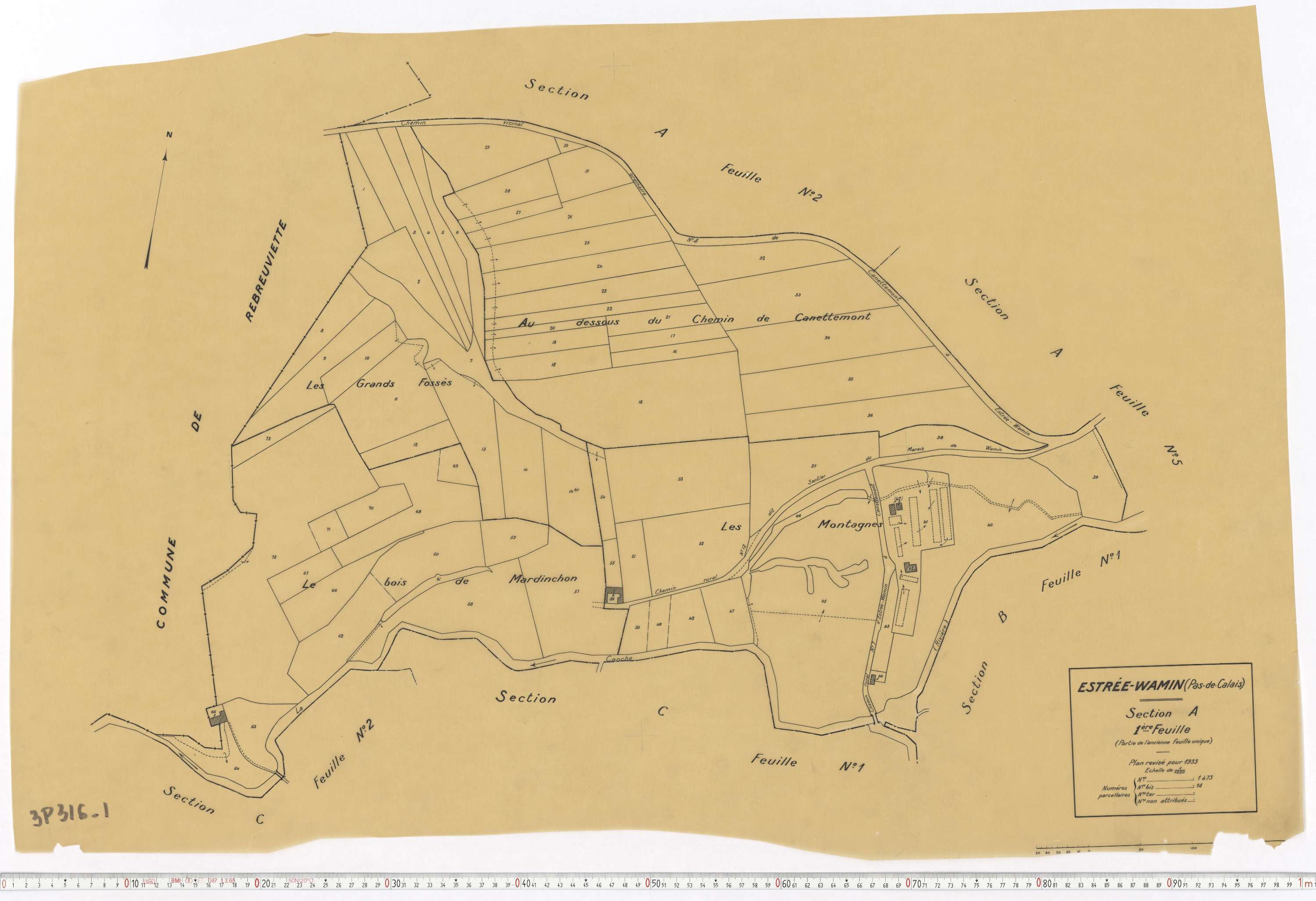Estrée - Section A, feuille 1.