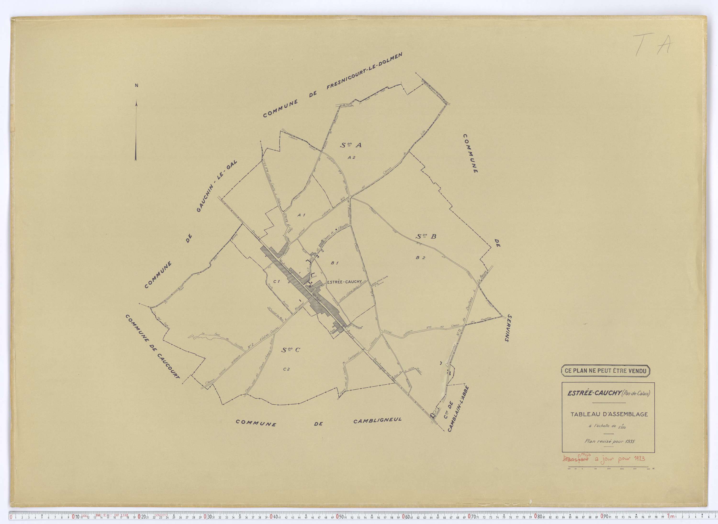 Estrée-Cauchy - Tableau d'assemblage.