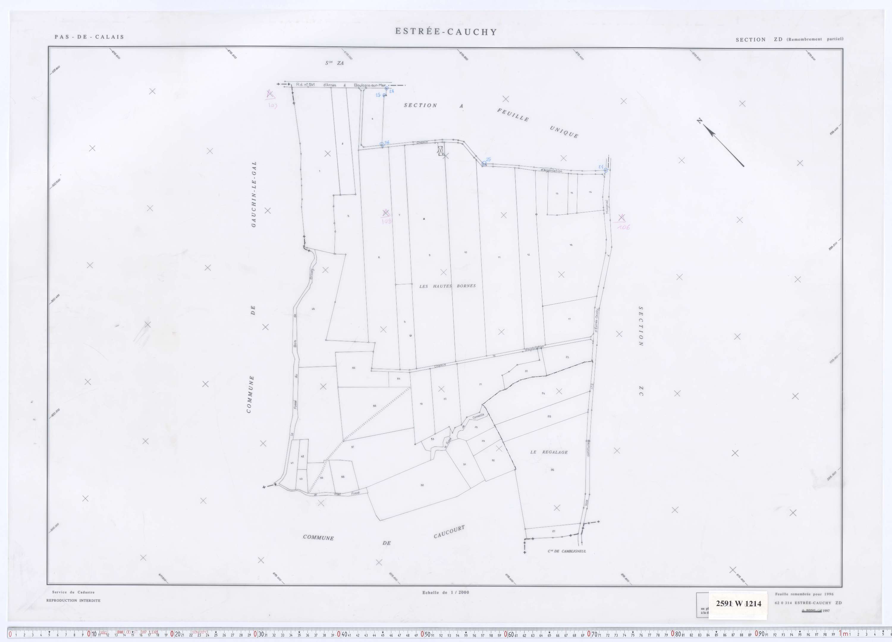 Estrée-Cauchy - Section ZD.