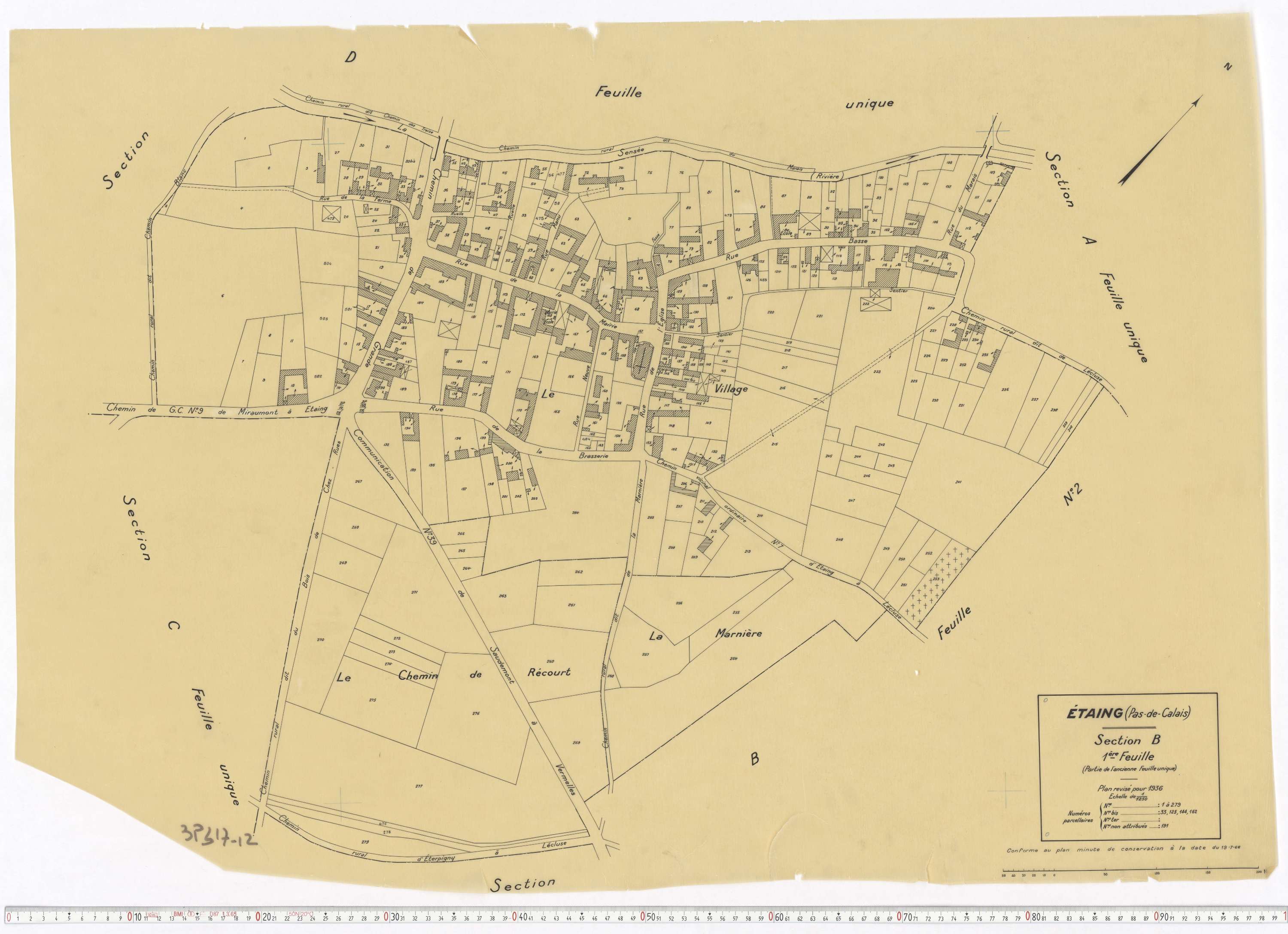 Étaing - Section B, feuille 1.