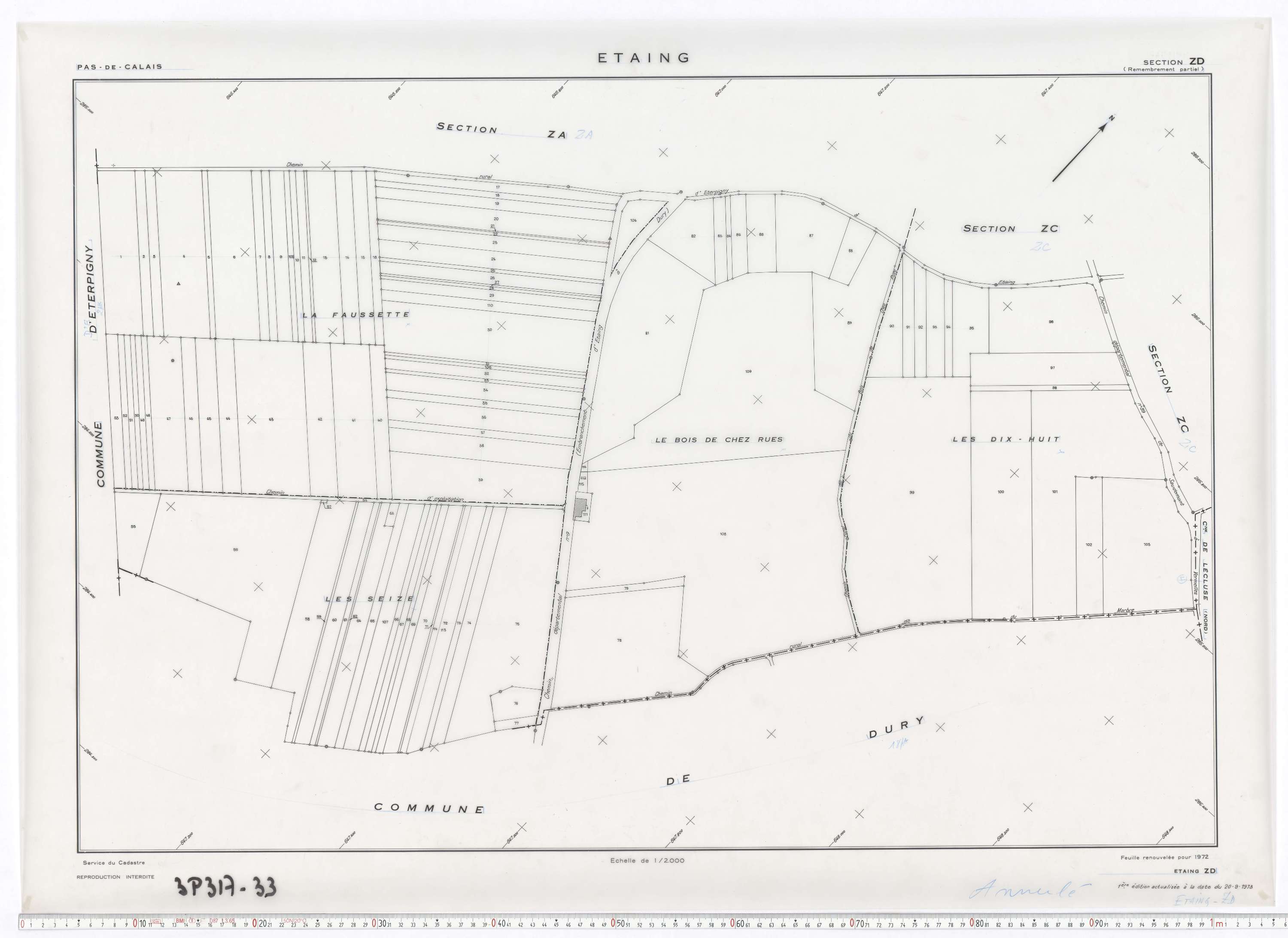 Étaing - Section ZD.