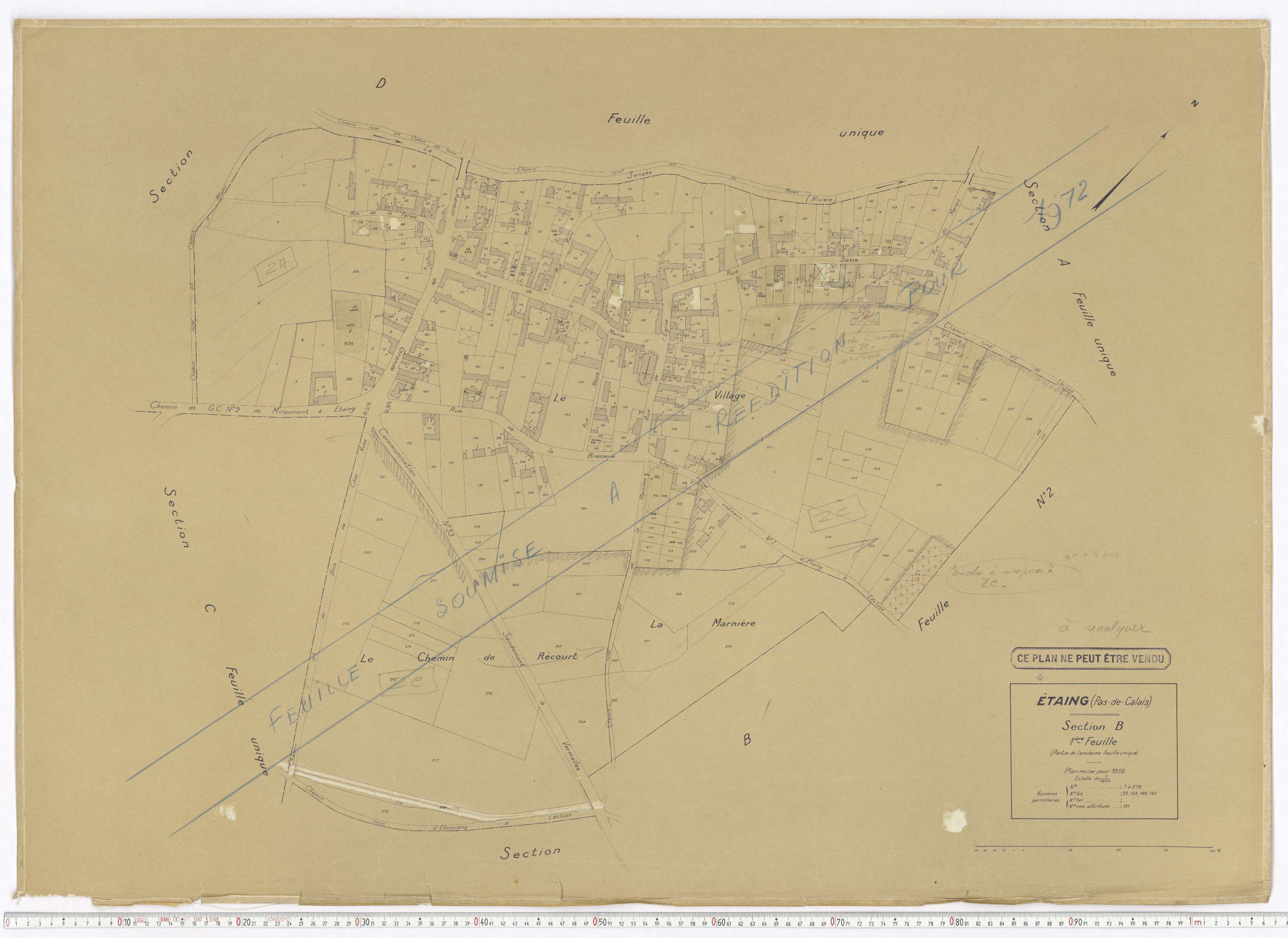 Étaing - Section B, feuille 1.