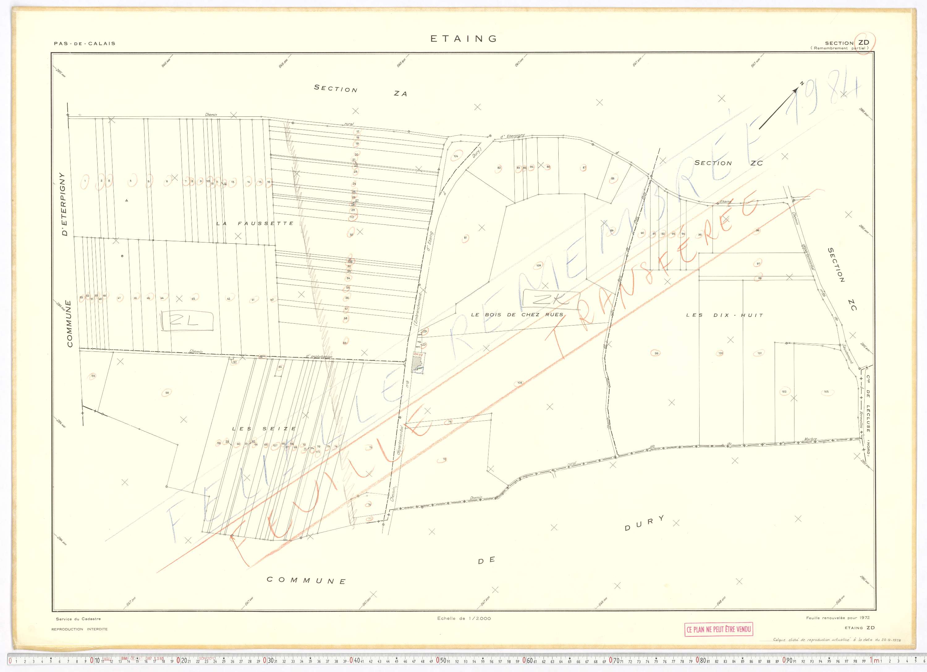 Étaing - Section ZD.