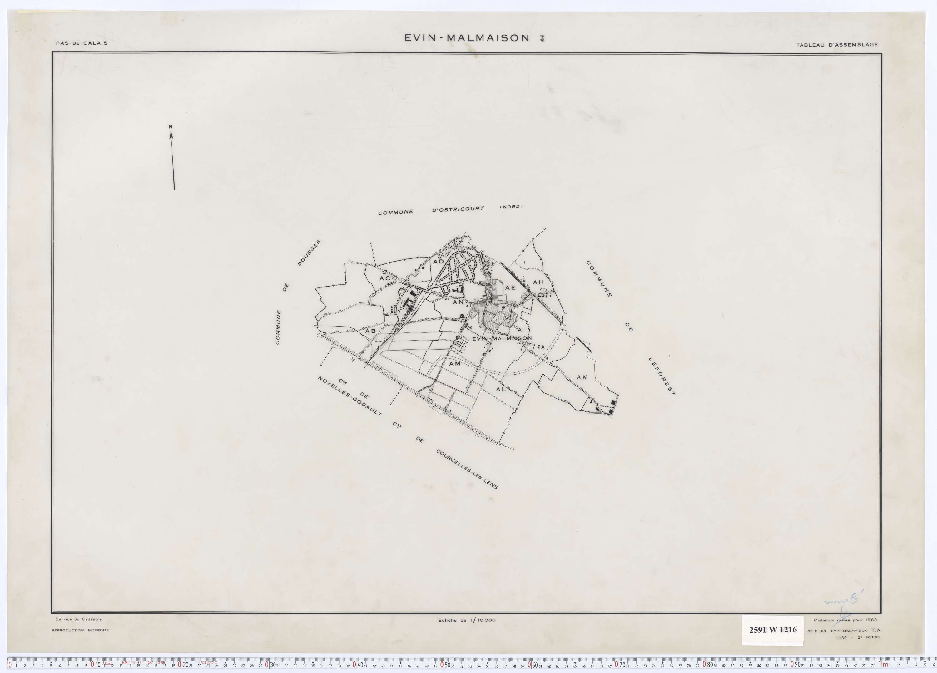 Évin-Malmaison - Tableau d'assemblage.