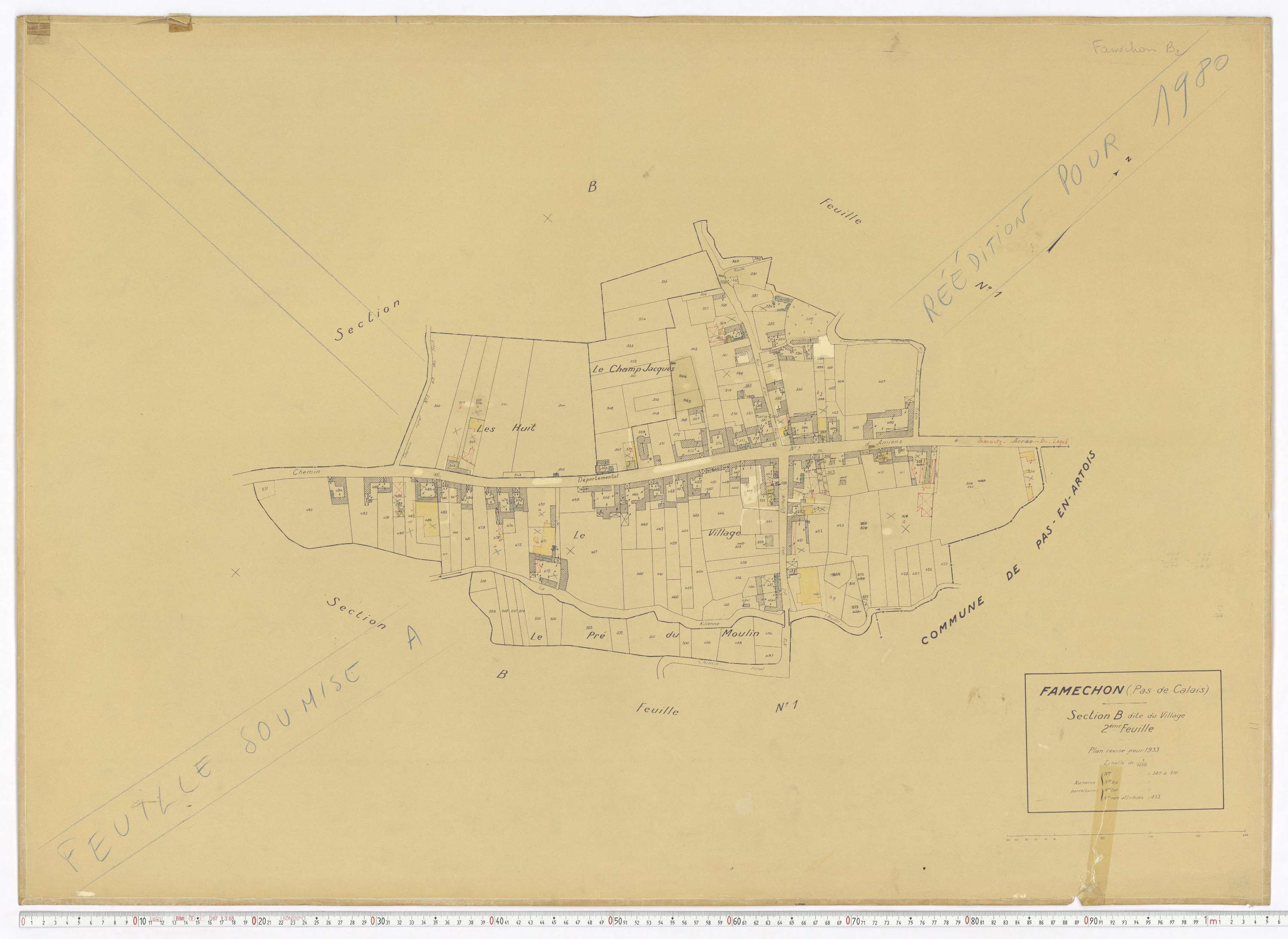 Famechon - Section B, feuille 2.
