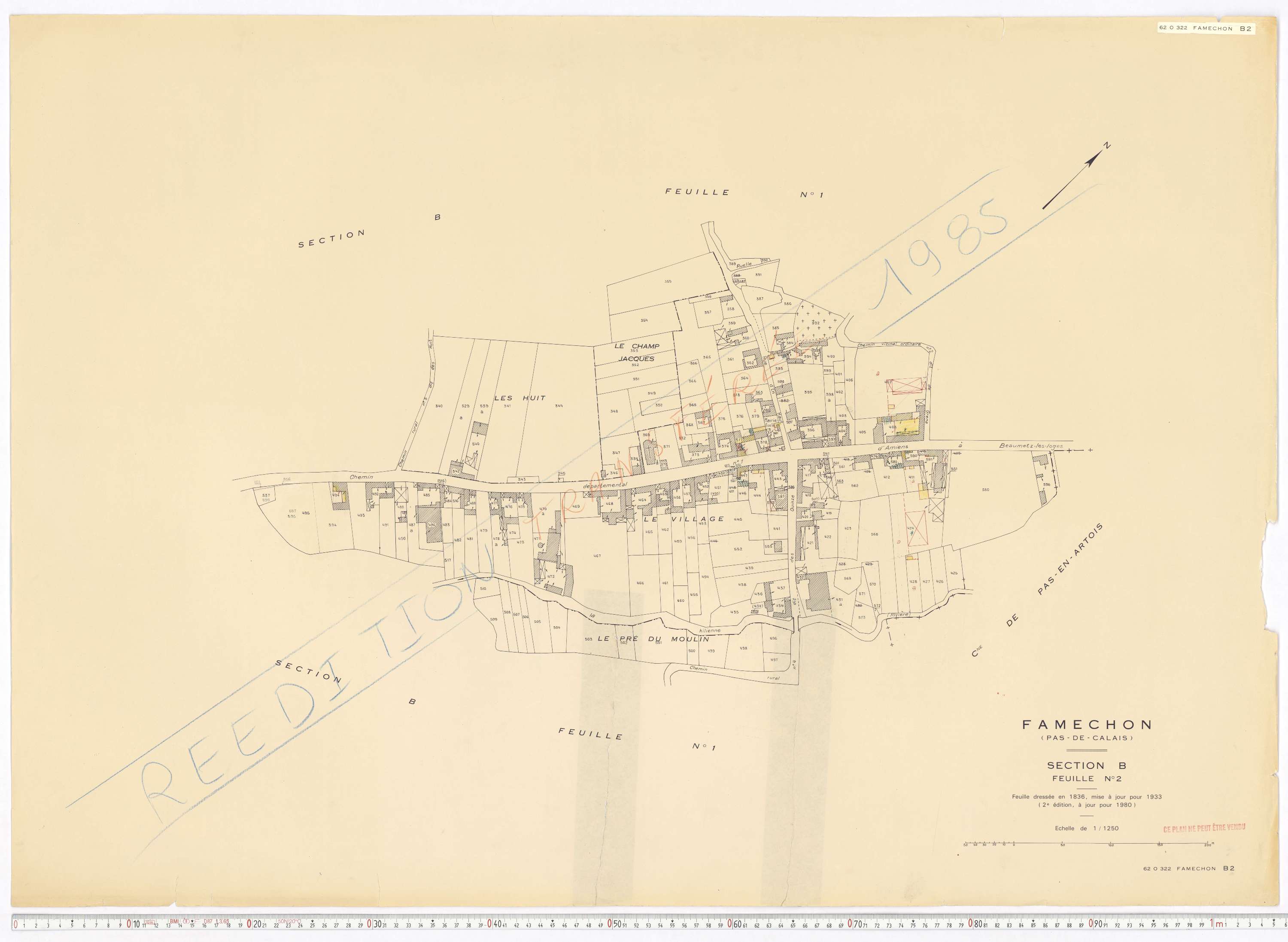 Famechon - Section B, feuille 2.
