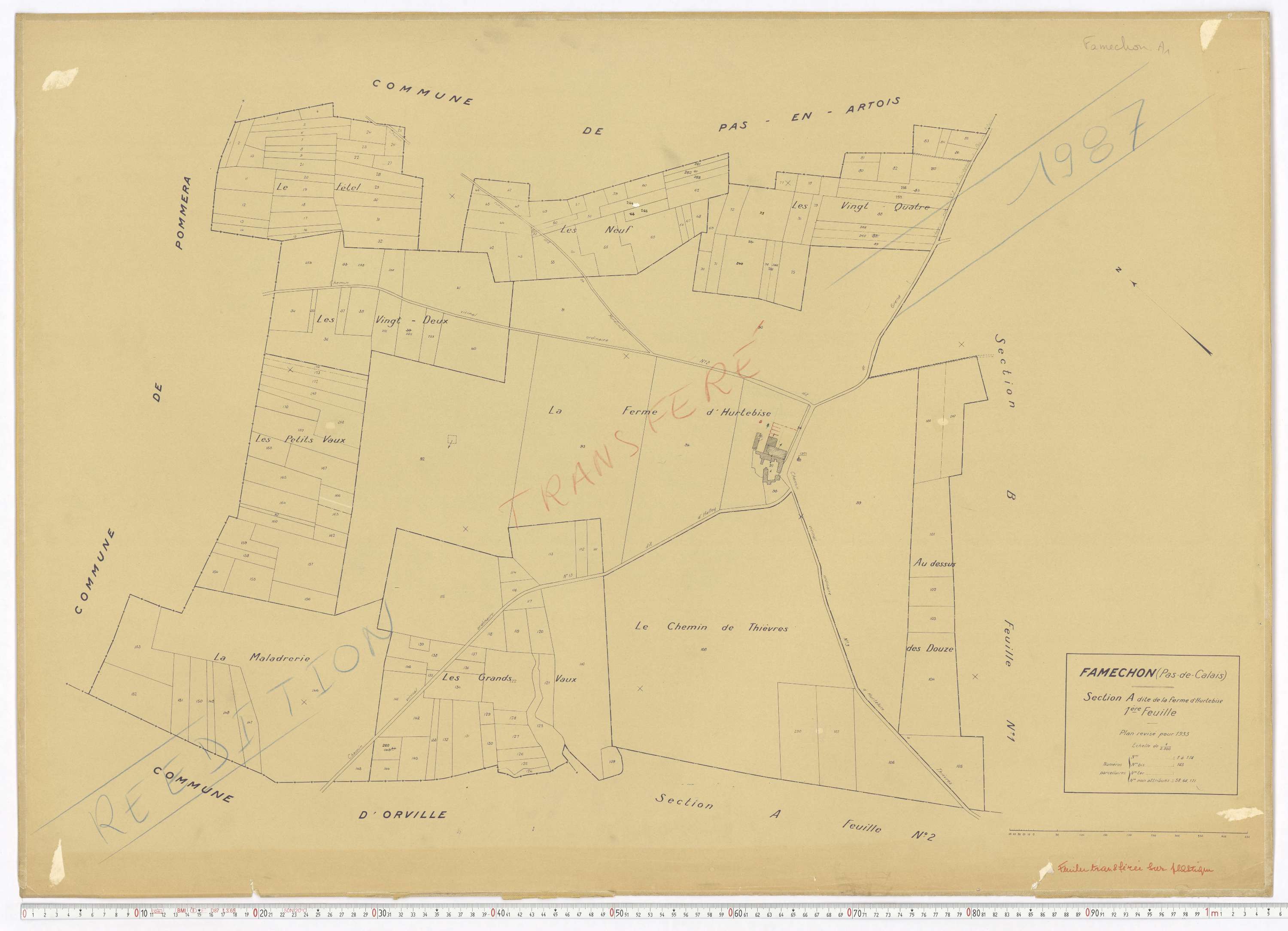 Famechon - Section A, feuille 1.