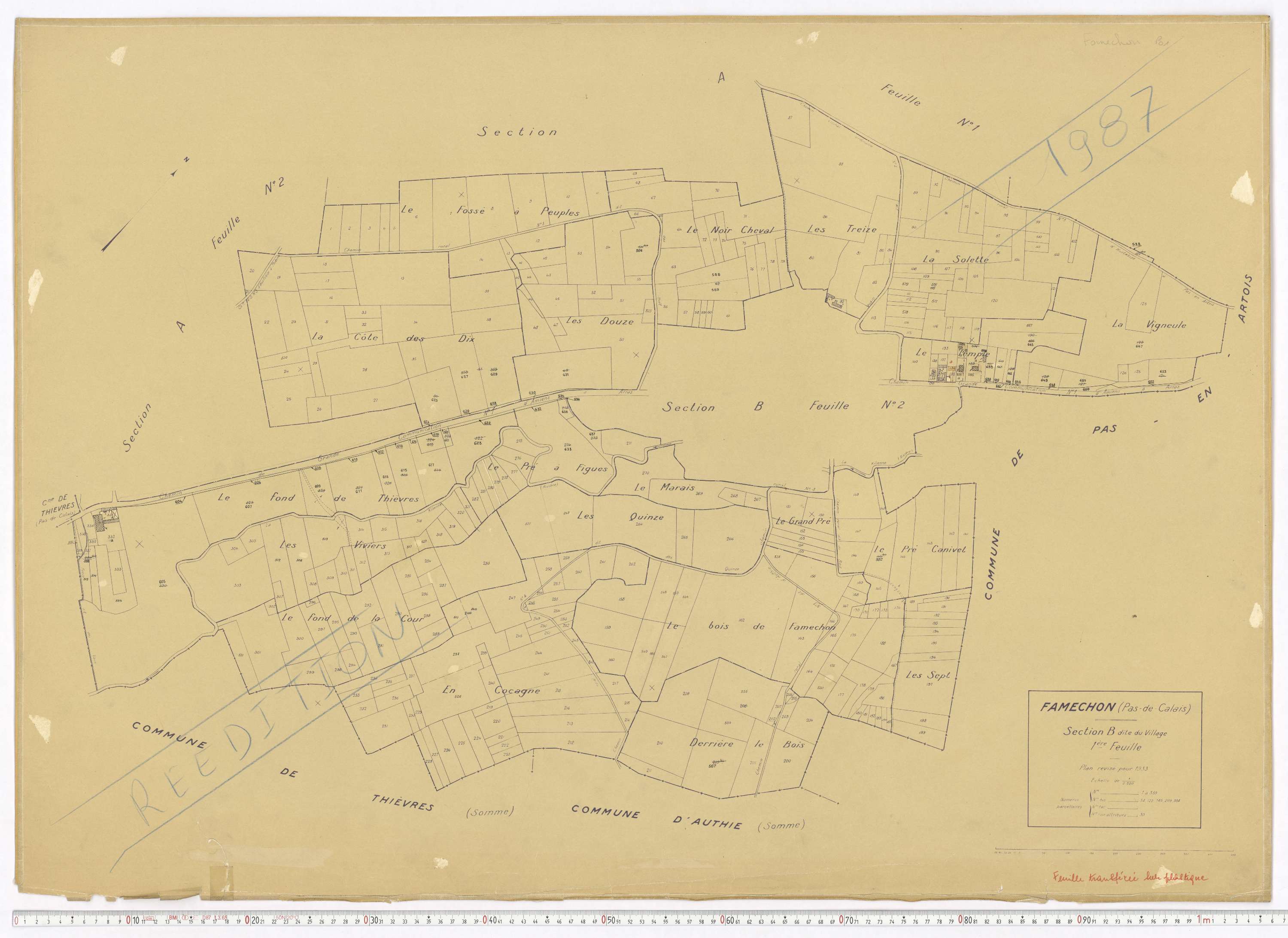 Famechon - Section B, feuille 1.
