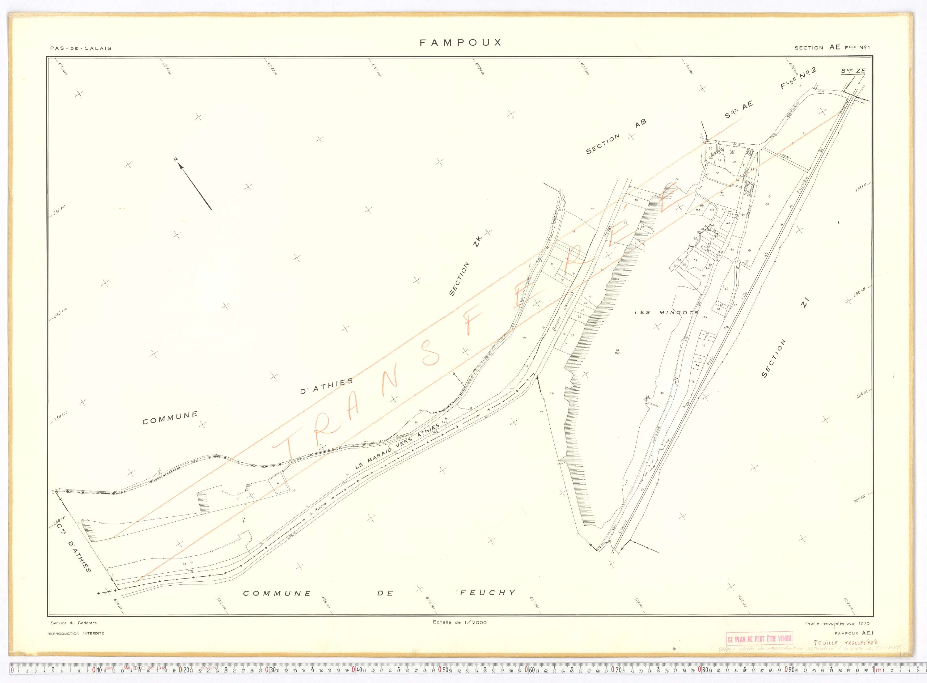Fampoux - Section AE, feuille 1.