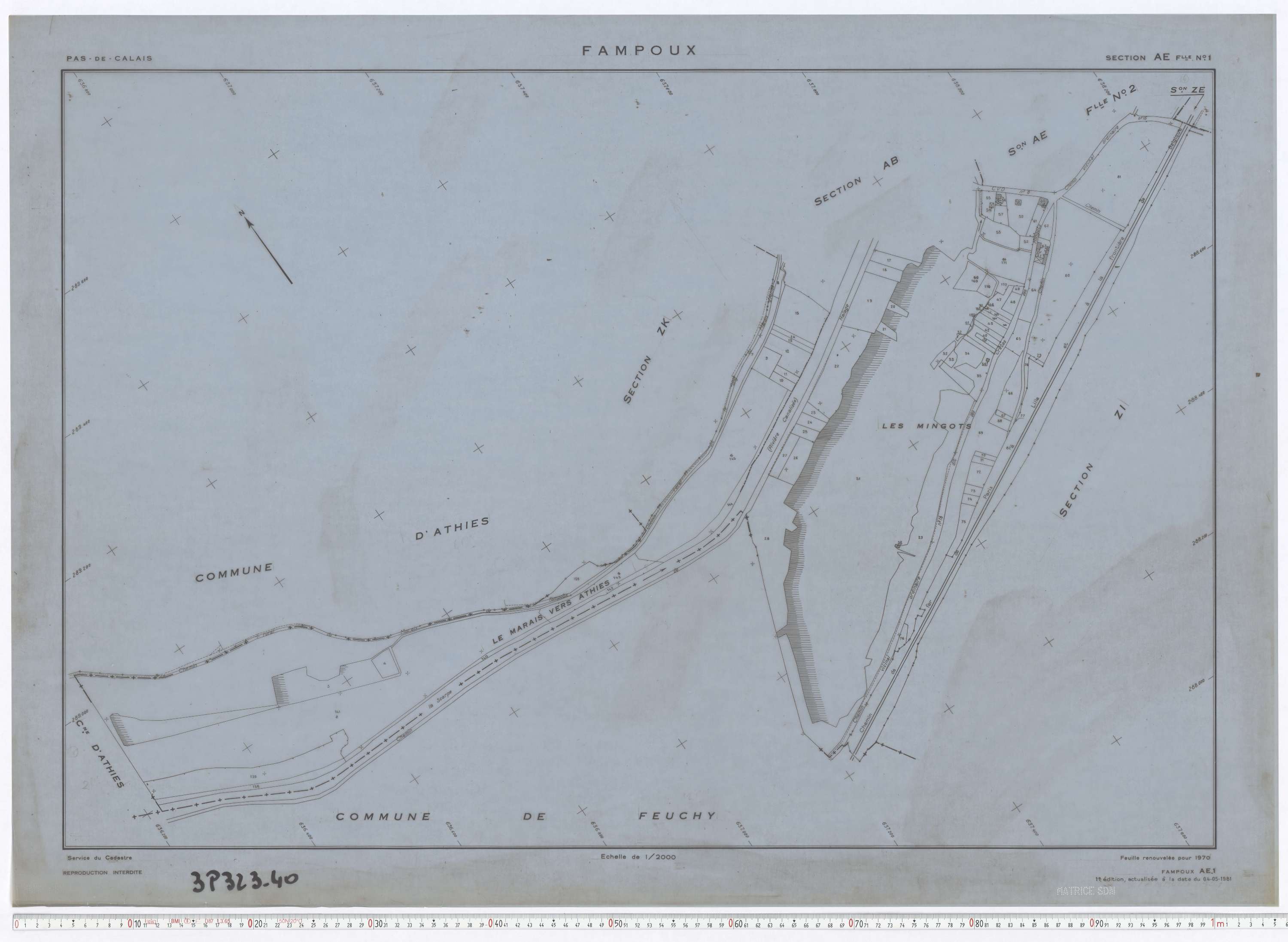 Fampoux - Section AE, feuille 1.