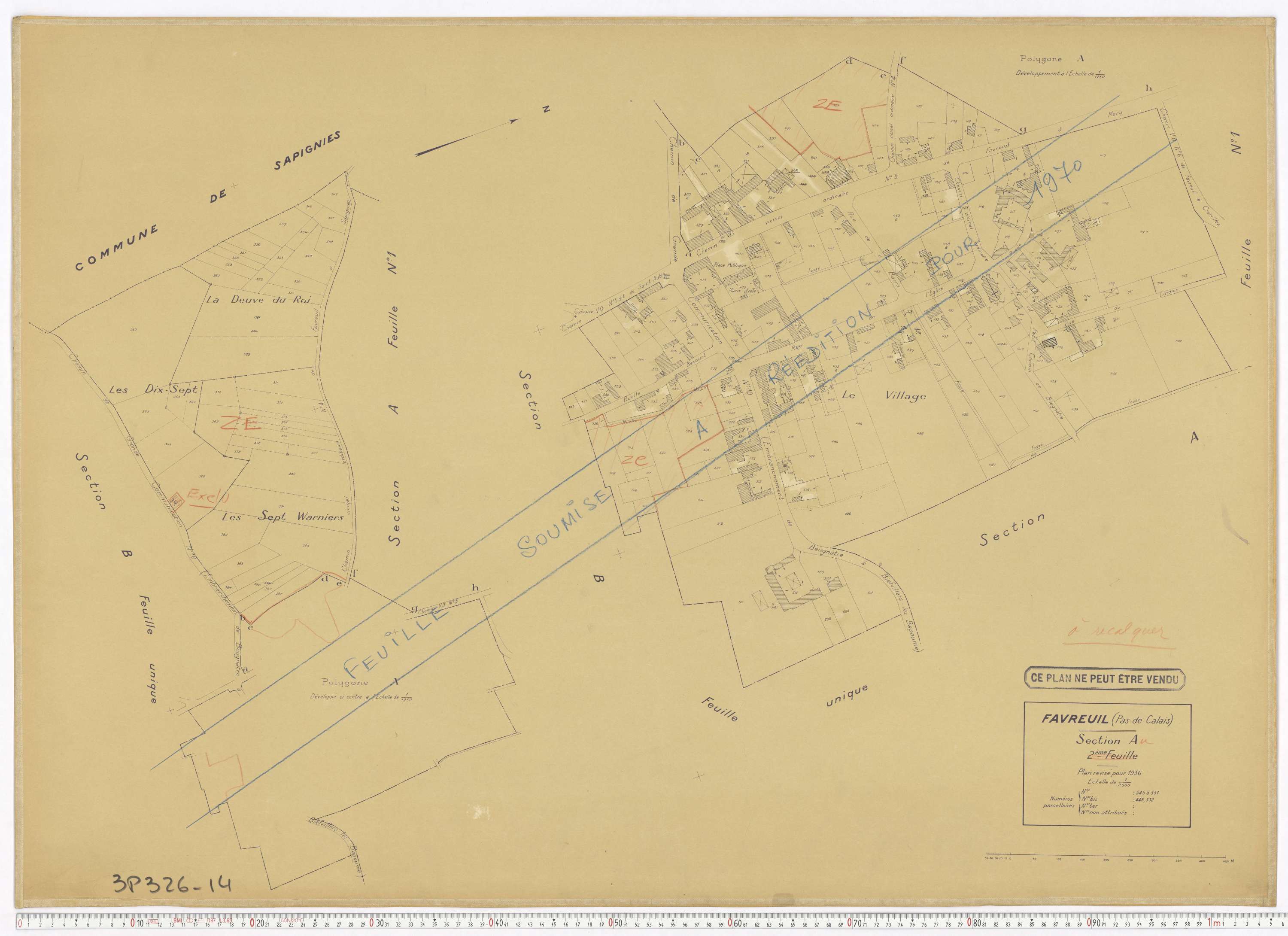 Favreuil - Section A, feuille 2.