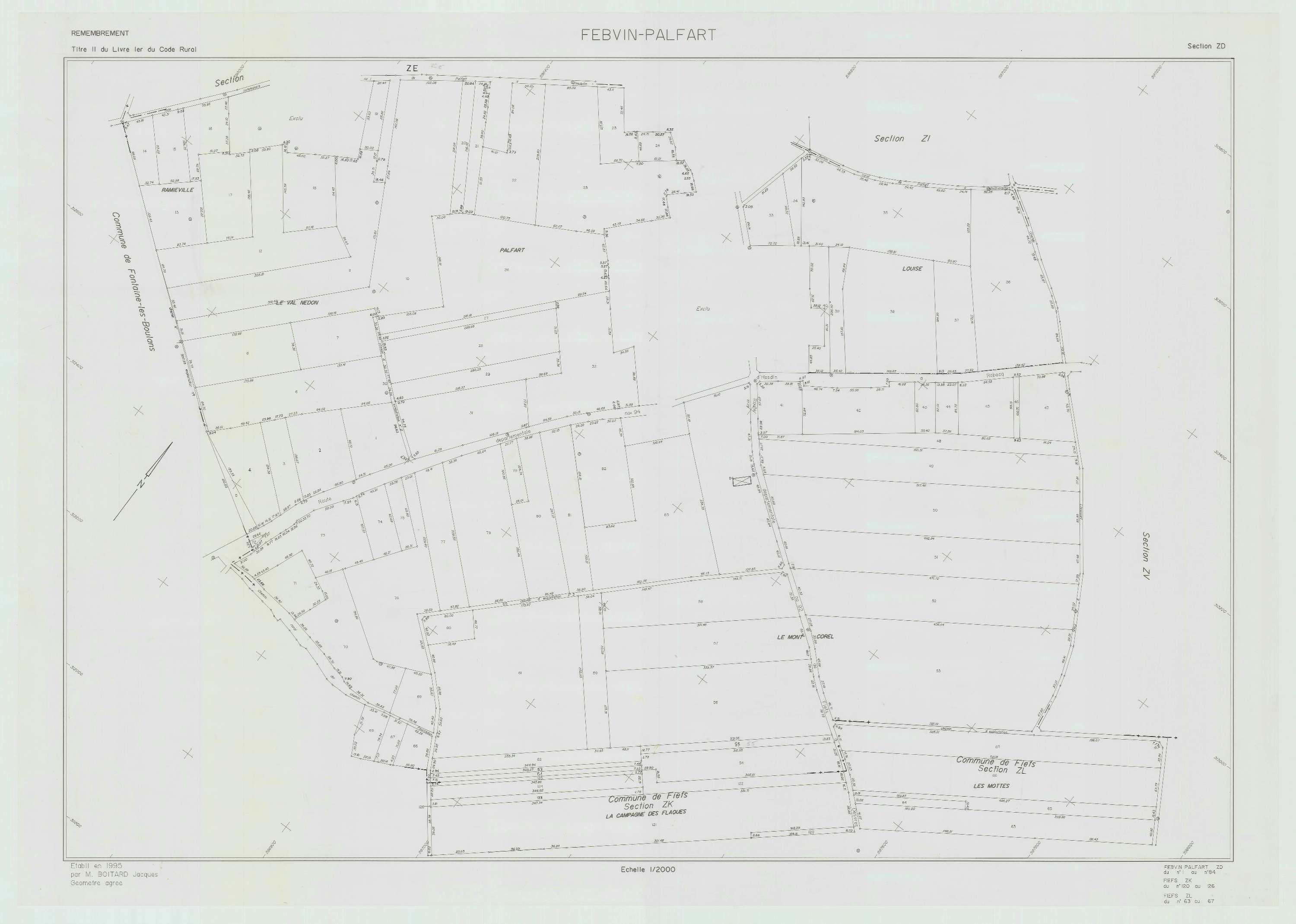 Febvin-Palfart - Plan de remembrement : section ZD.